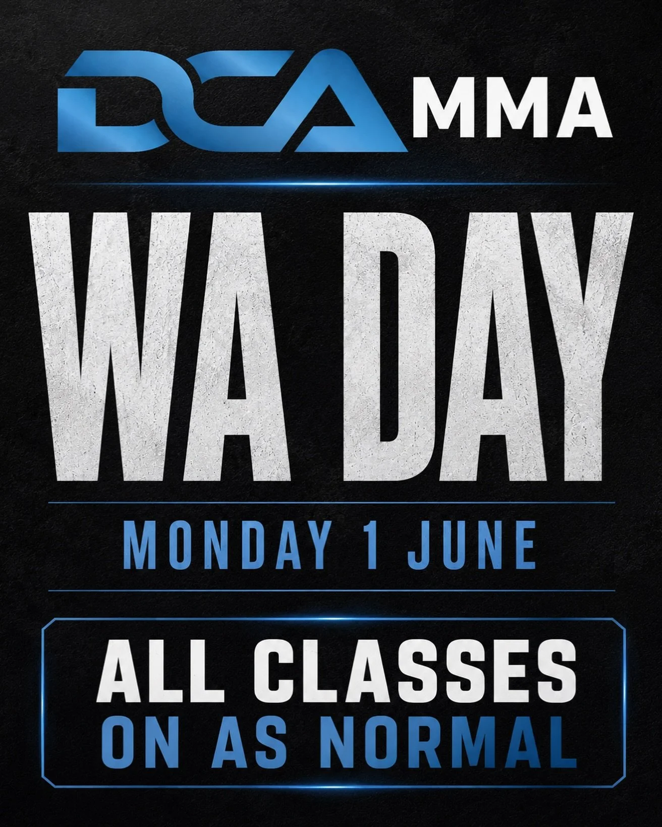 WA Day update 🇦🇺

All classes are running as normal on Monday 1 June.

See you on the mats!