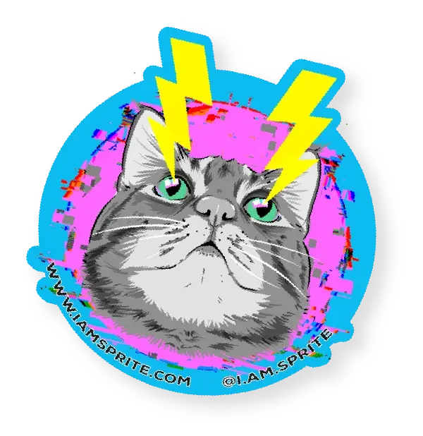 glitchy cat sticker