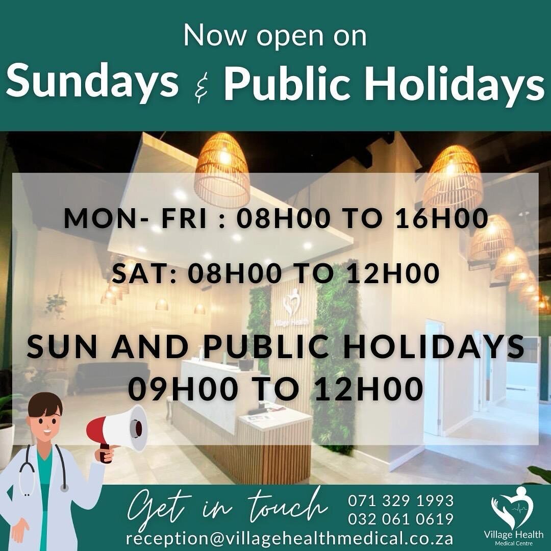 🏥 Big Announcement! 🎉 We&rsquo;re thrilled to share that Village Health, our esteemed medical centre, will now be available to serve you on Public Holidays! Your well-being matters every day, and now you can count on Village Health for quality care