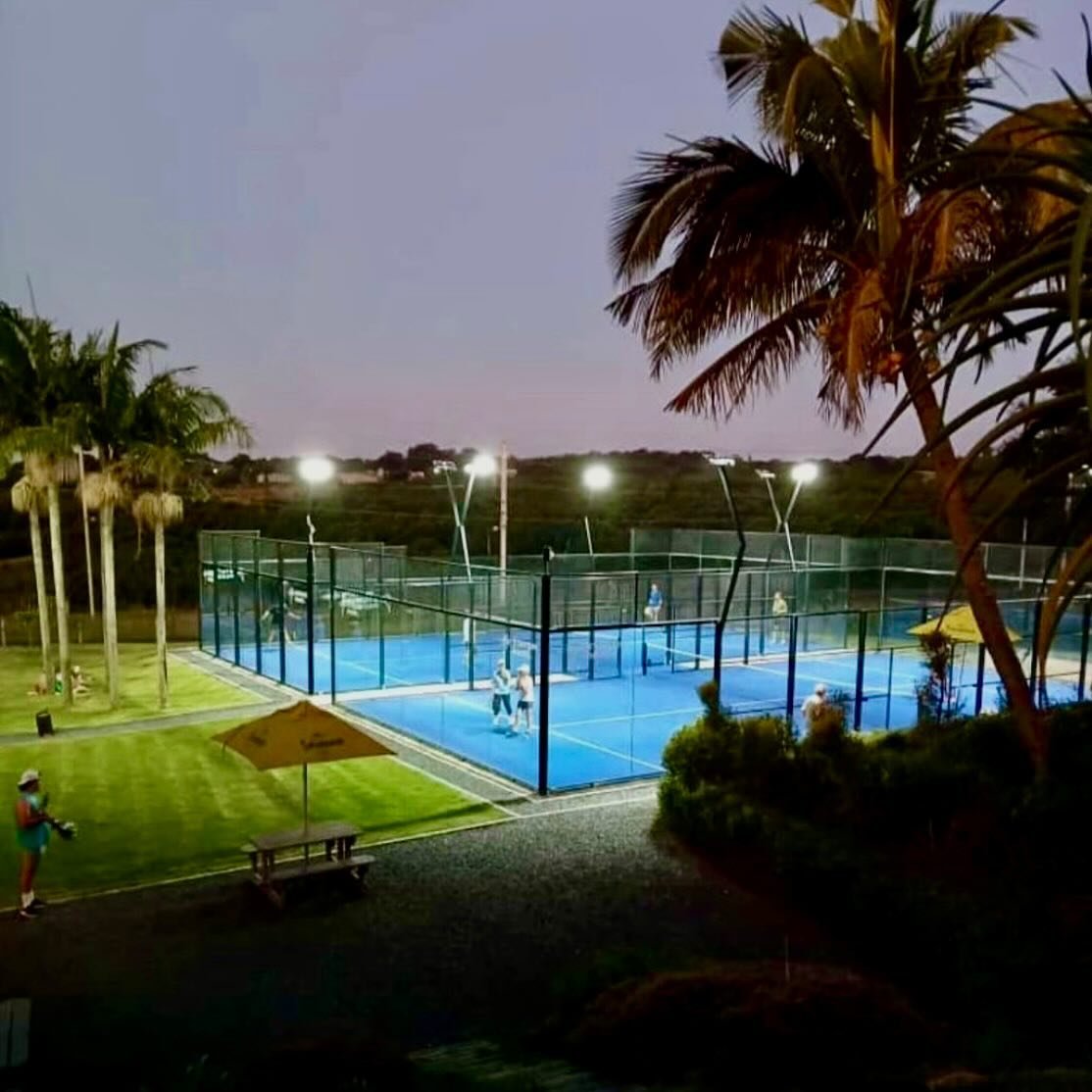 Late night rally under the stars! 🌟🎾 From beginners to pros, everyone&rsquo;s welcome to join the fun on these glowing Padel courts. The game doesn&rsquo;t stop when the sun goes down&mdash;it just gets more exciting! Grab your padel and meet us he