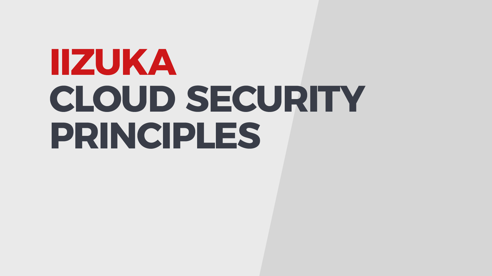 Cloud security principles