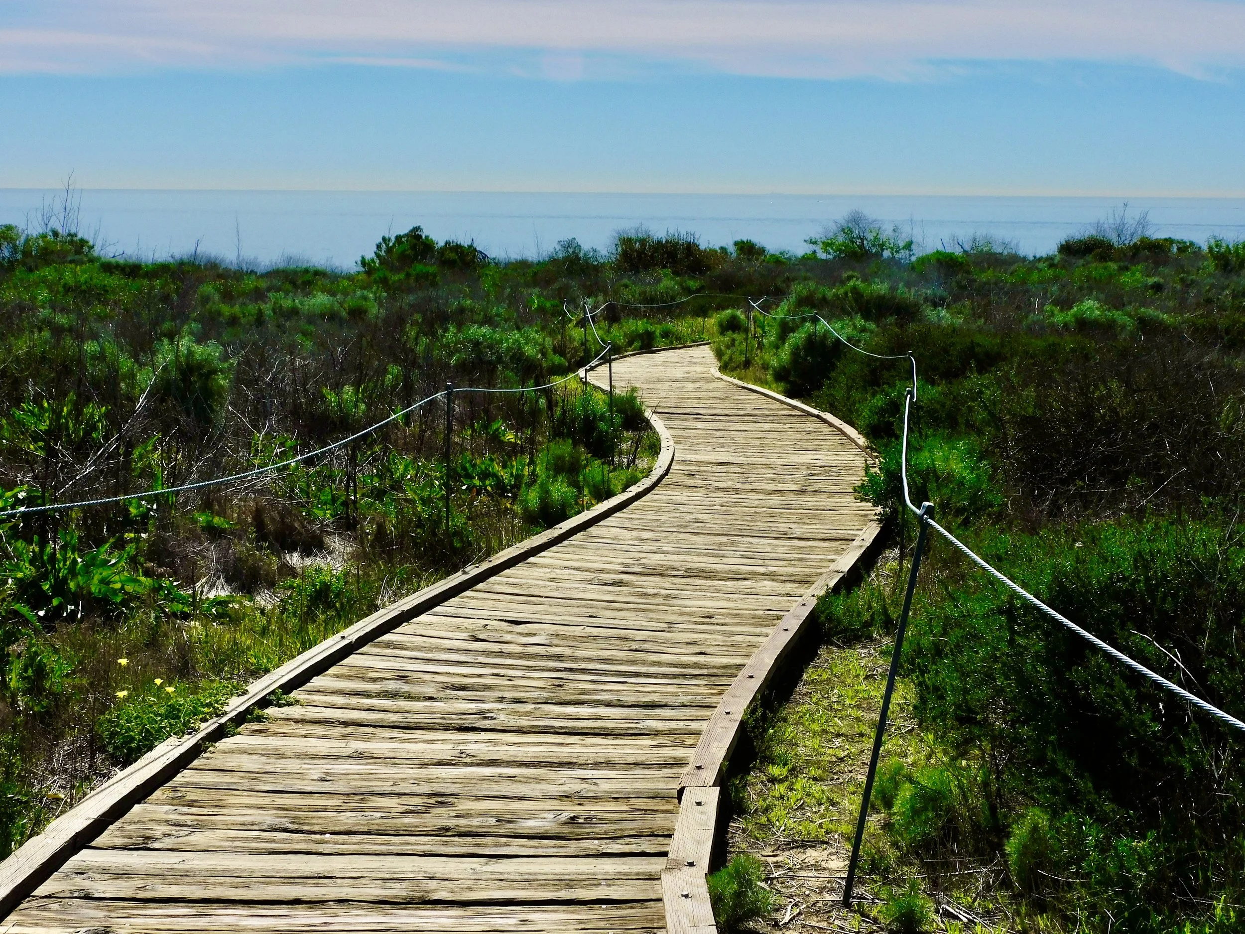 a quiet walk to the beach 