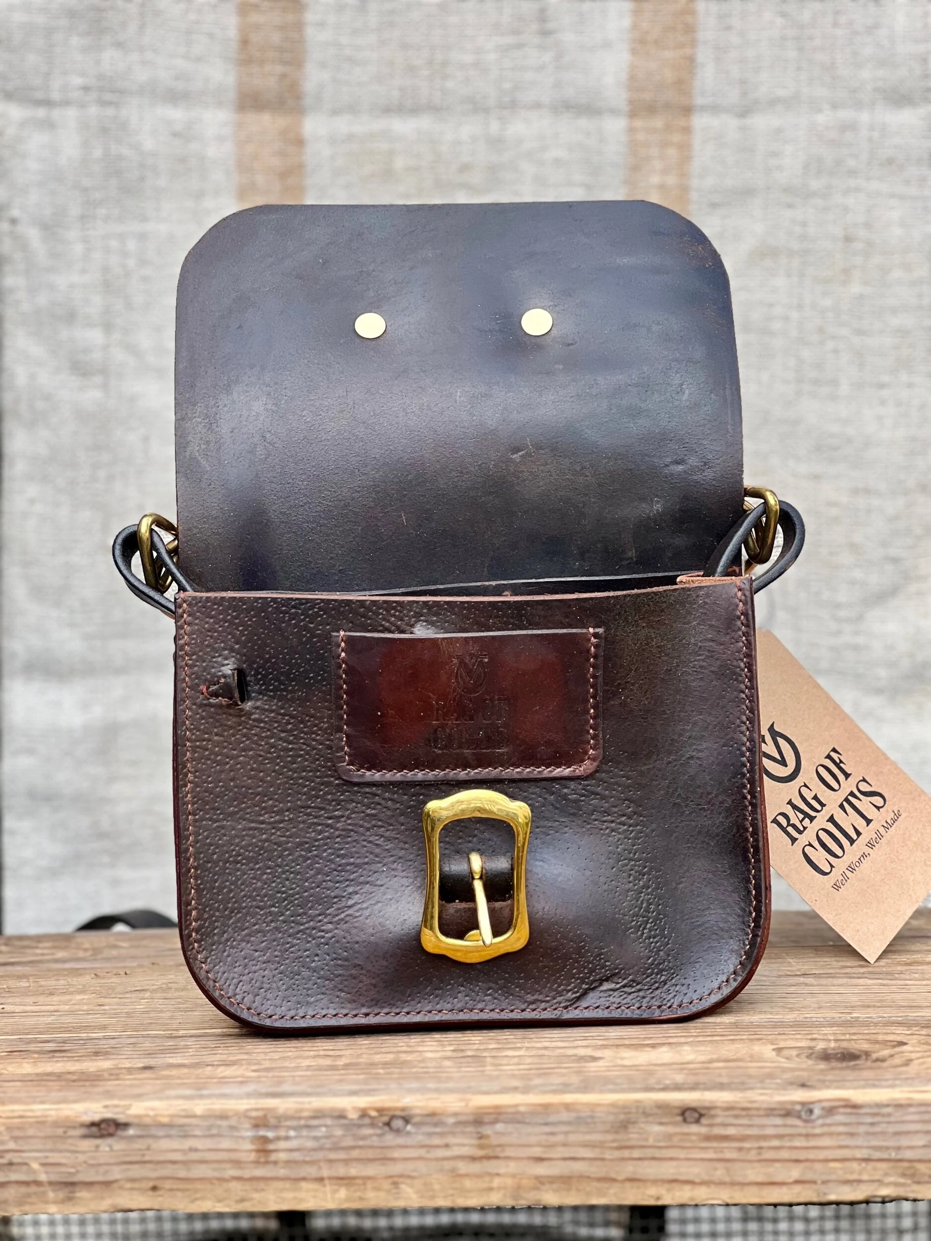Rag of Colts, handmade repurposed vintage leather leatherwork leatherbag hand stitched bag leatherbag handbag satchel manbag