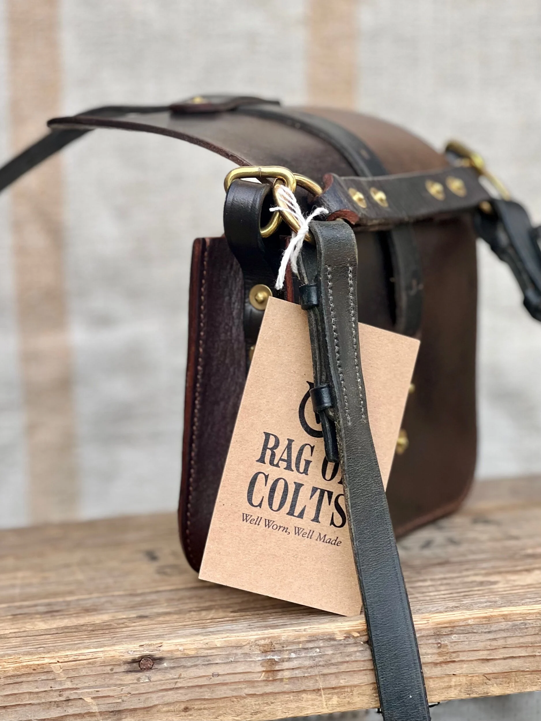 Rag of Colts, handmade repurposed vintage leather leatherwork leatherbag hand stitched bag leatherbag handbag satchel manbag