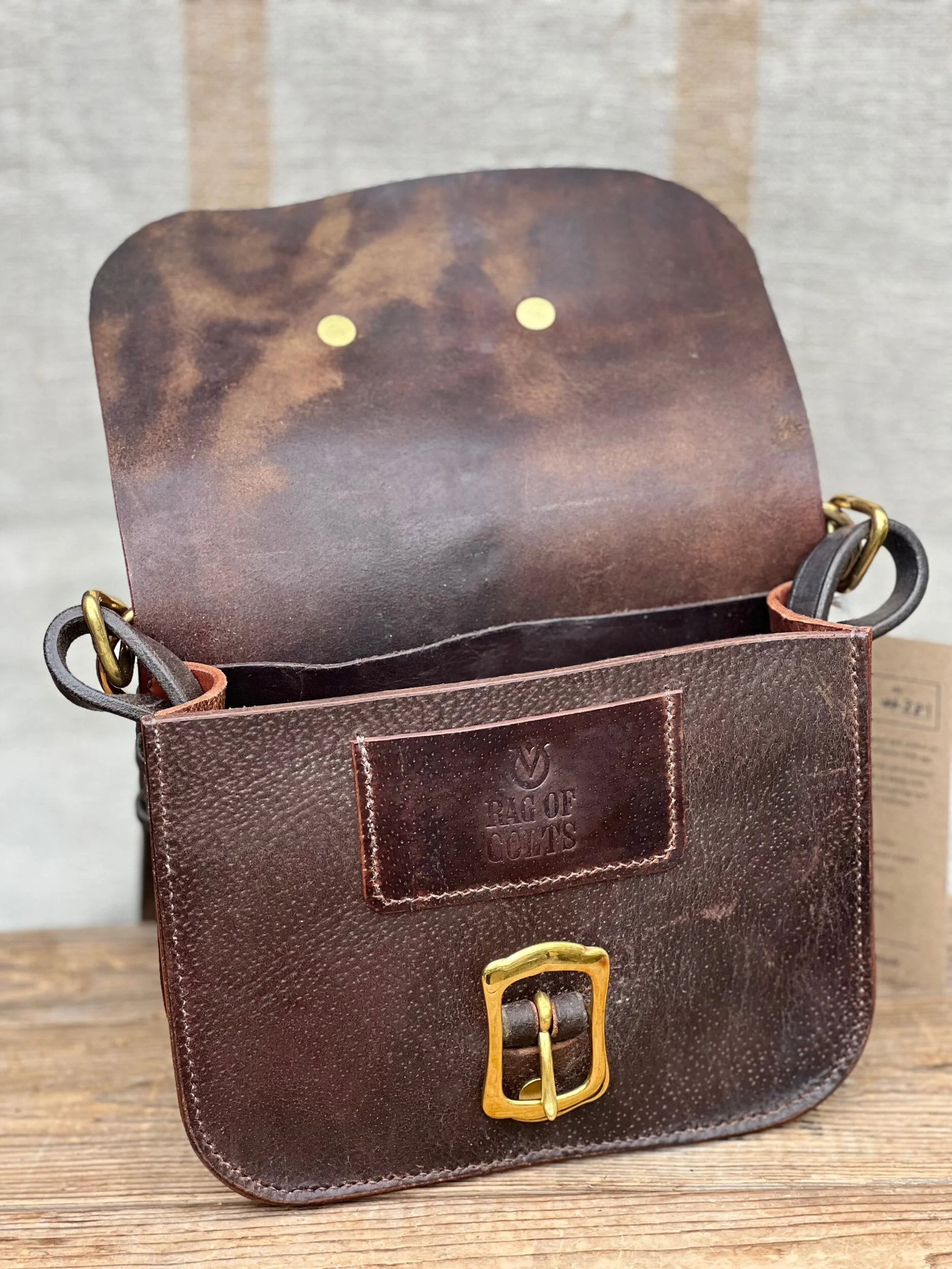Rag of Colts, handmade repurposed vintage leather leatherwork leatherbag hand stitched bag leatherbag handbag satchel manbag