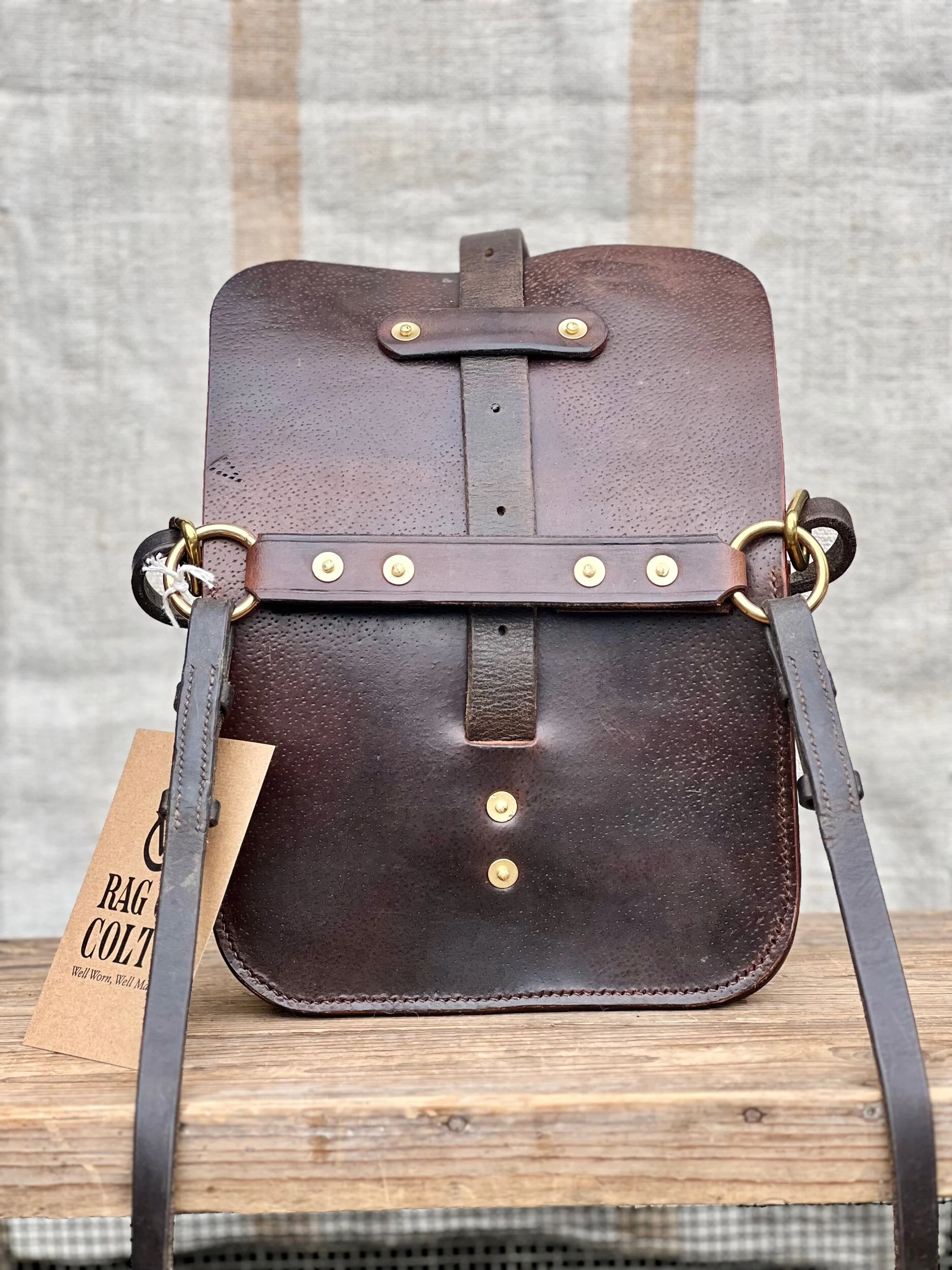 Rag of Colts, handmade repurposed vintage leather leatherwork leatherbag hand stitched bag leatherbag handbag satchel manbag