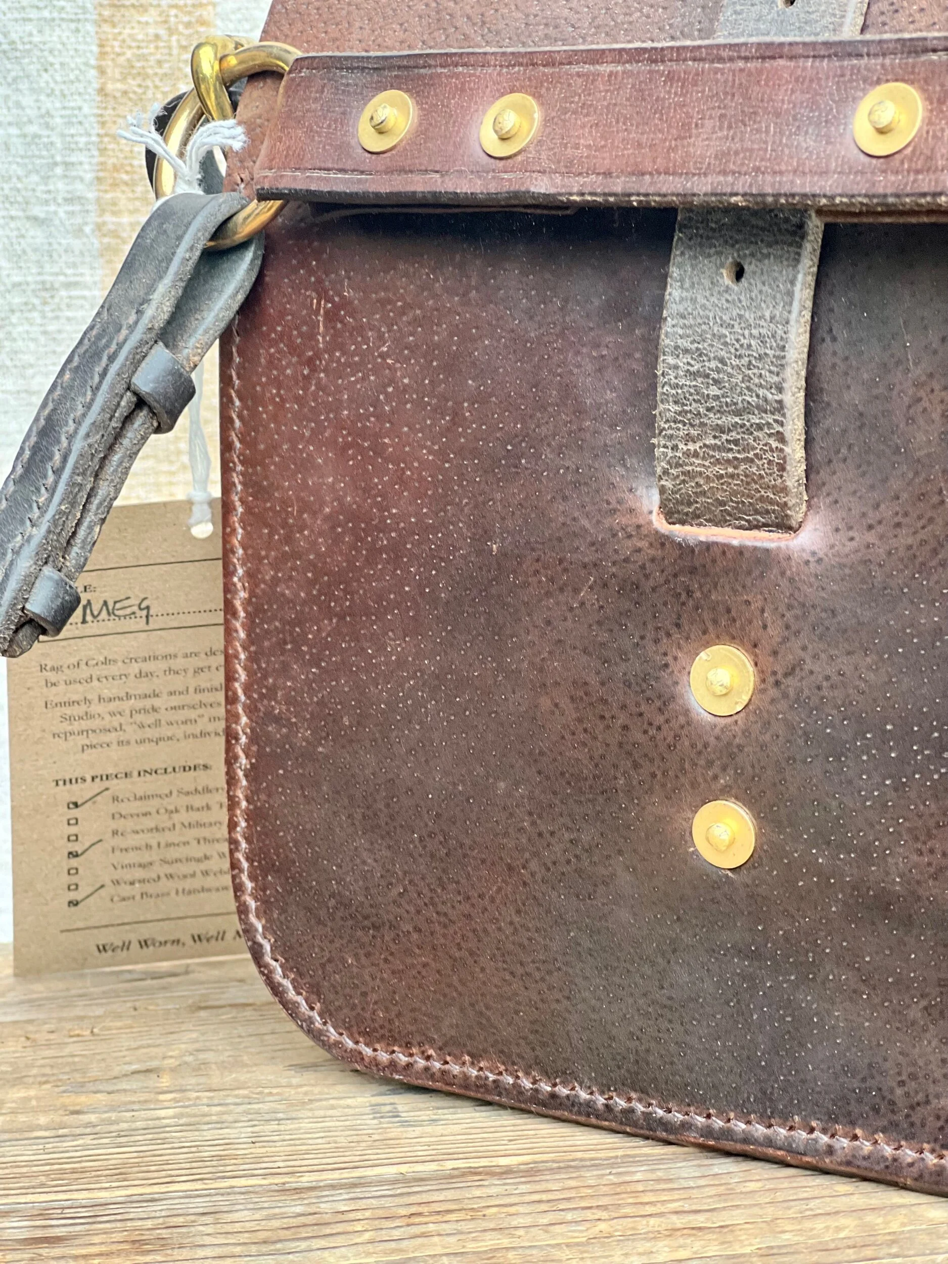 Rag of Colts, handmade repurposed vintage leather leatherwork leatherbag hand stitched bag leatherbag handbag satchel manbag