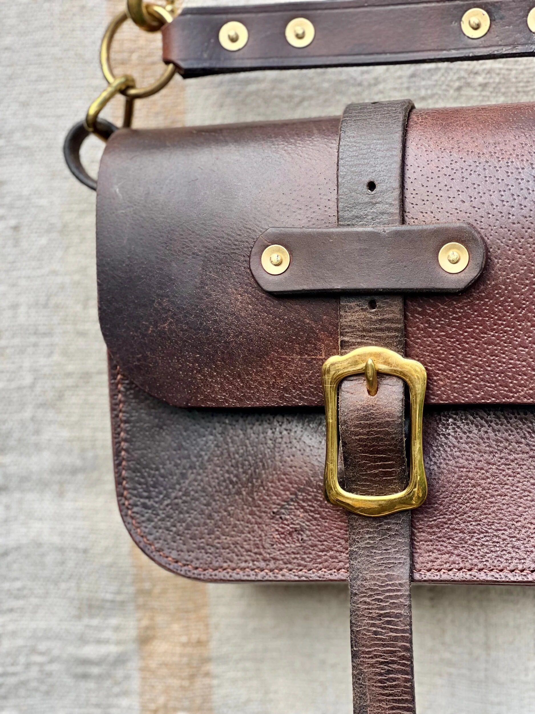 Rag of Colts, handmade repurposed vintage leather leatherwork leatherbag hand stitched bag leatherbag handbag satchel manbag