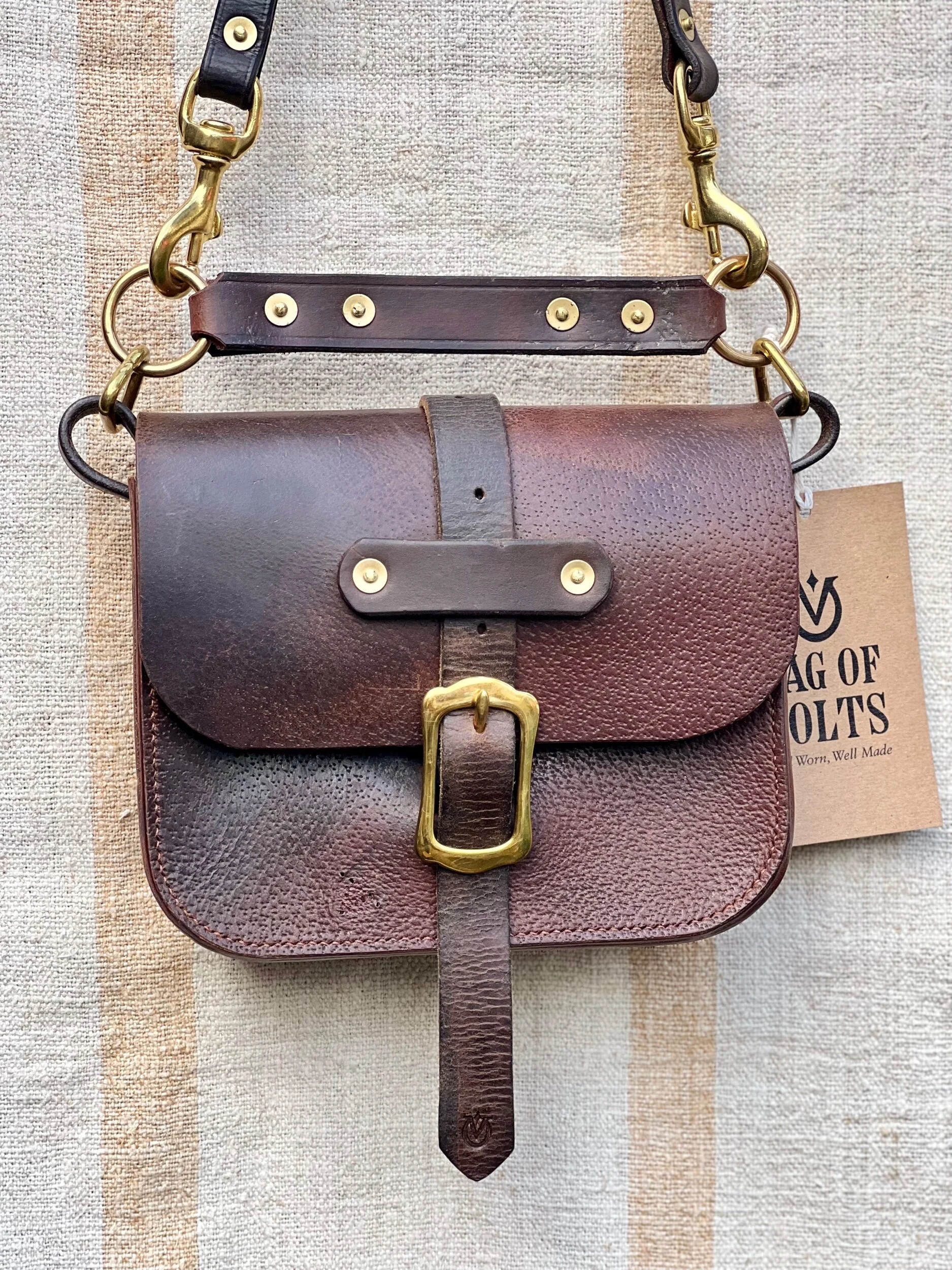 Rag of Colts, handmade repurposed vintage leather leatherwork leatherbag hand stitched bag leatherbag handbag satchel manbag