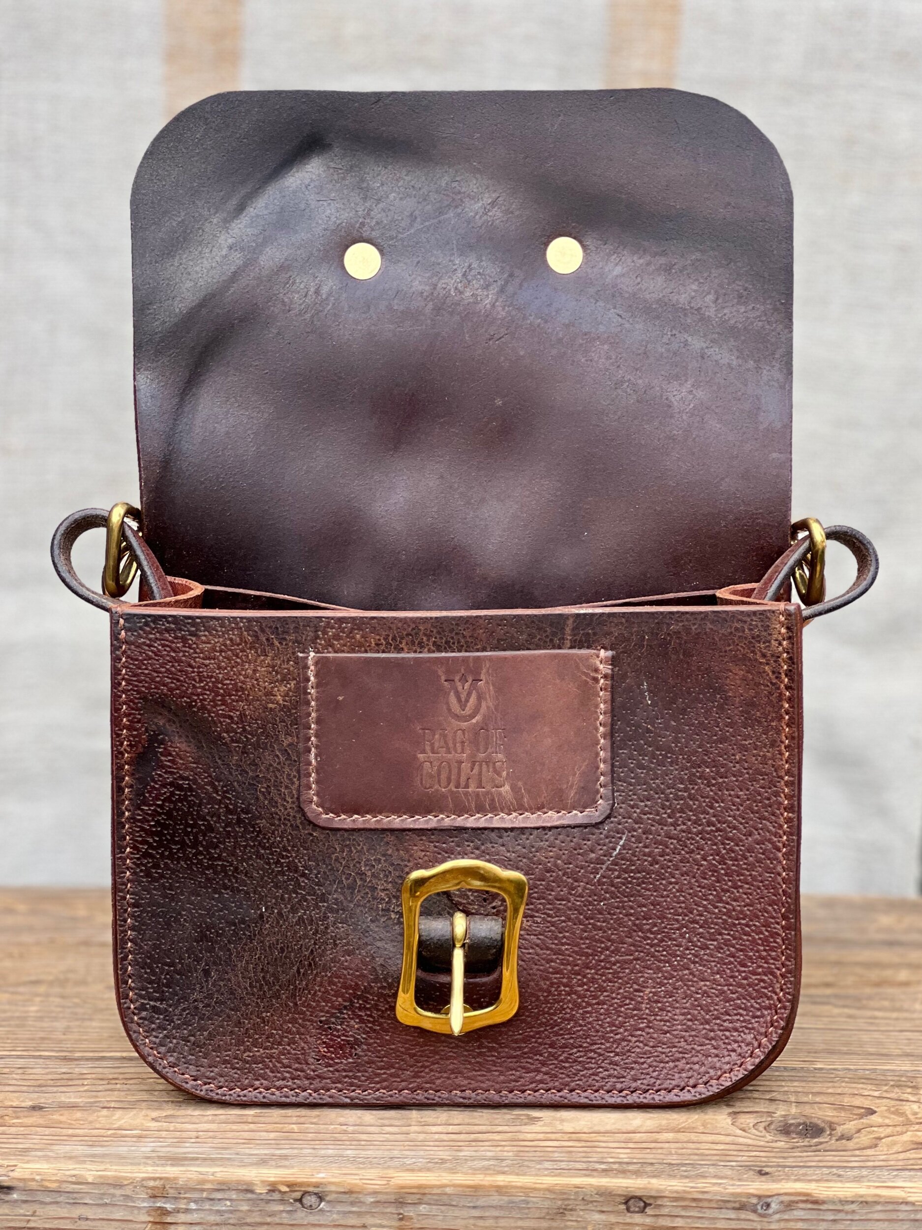 Rag of Colts, handmade repurposed vintage leather leatherwork leatherbag hand stitched bag leatherbag handbag satchel manbag