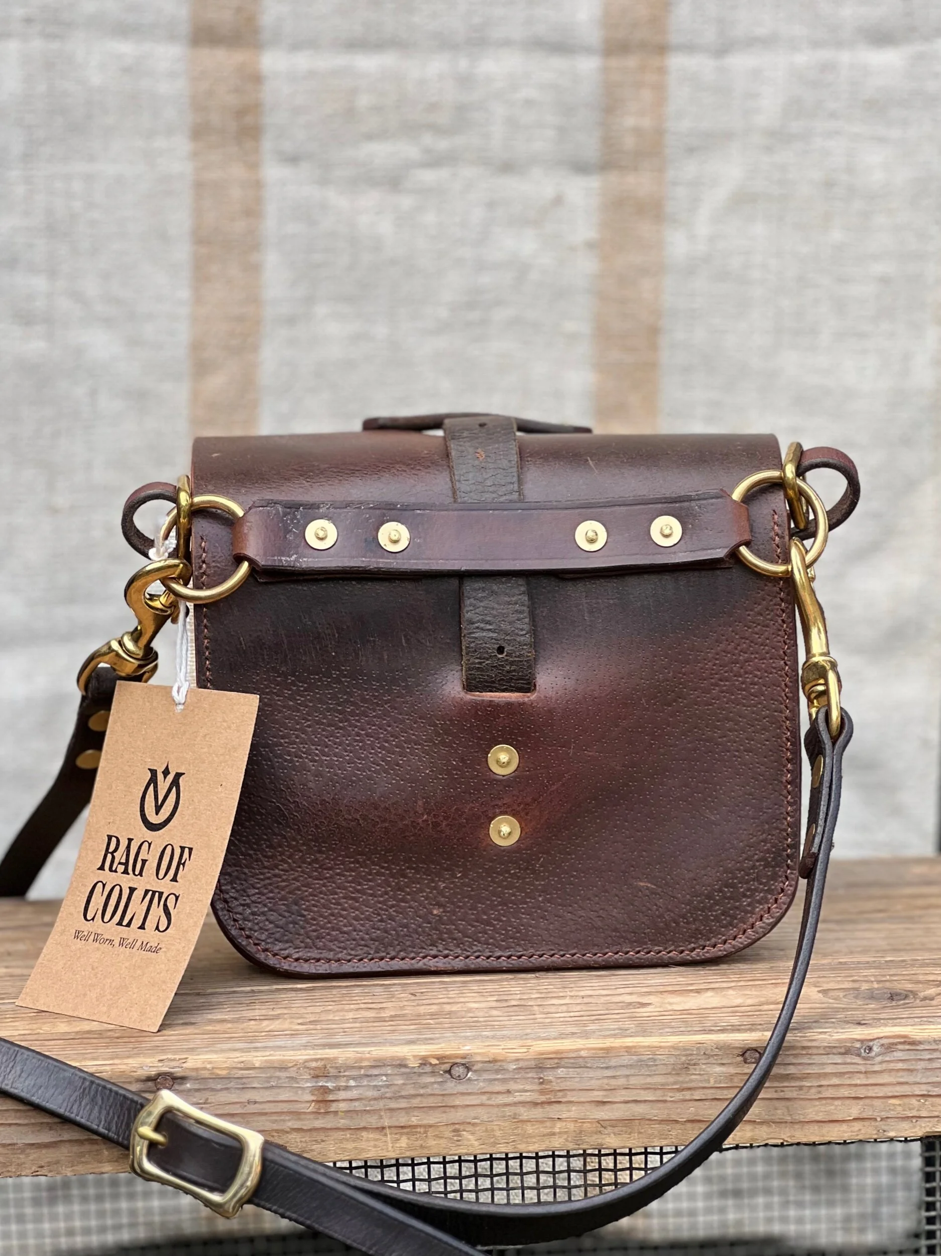 Rag of Colts, handmade repurposed vintage leather leatherwork leatherbag hand stitched bag leatherbag handbag satchel manbag