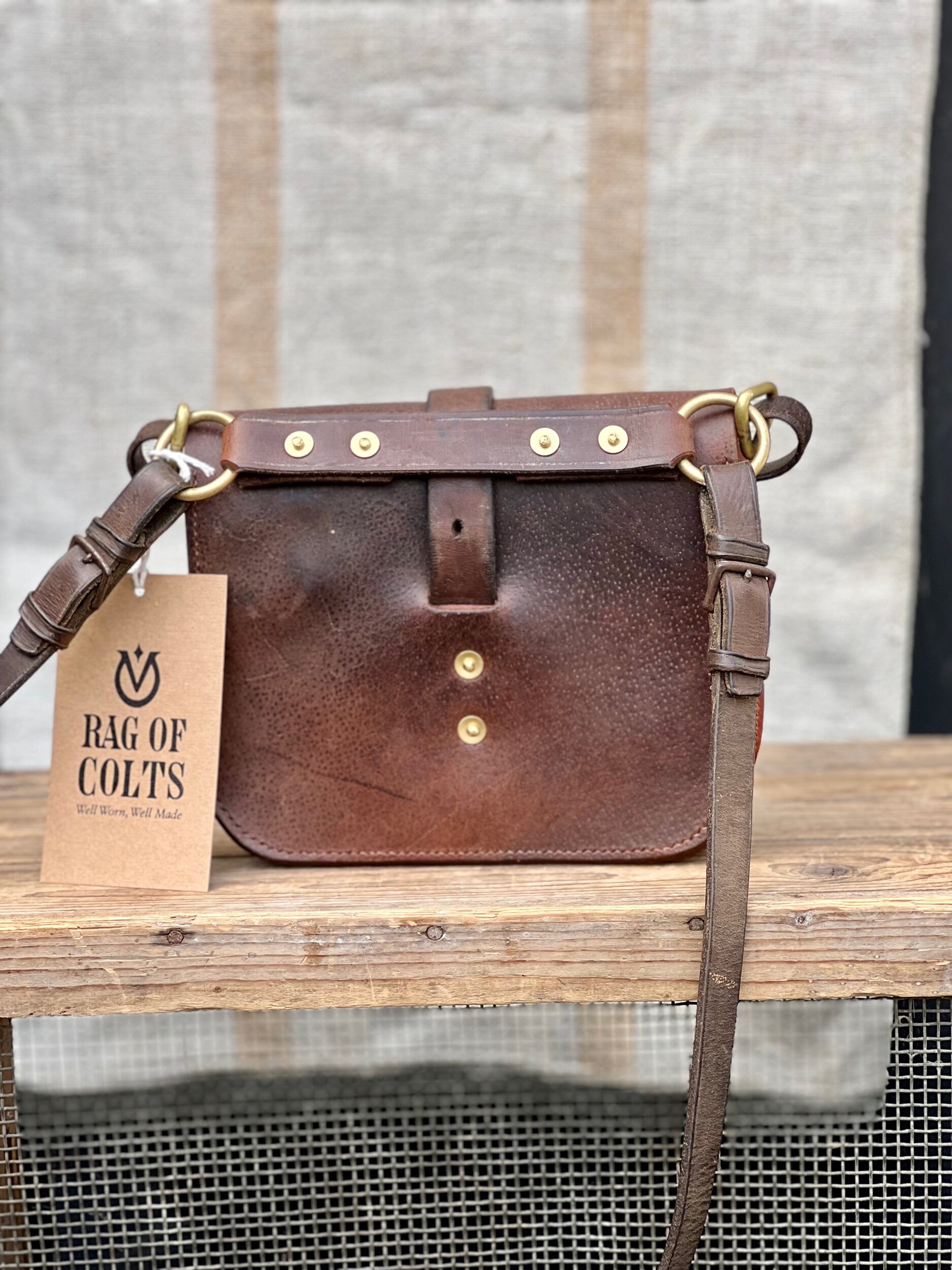 Rag of Colts, handmade repurposed vintage leather leatherwork leatherbag hand stitched bag leatherbag handbag satchel manbag