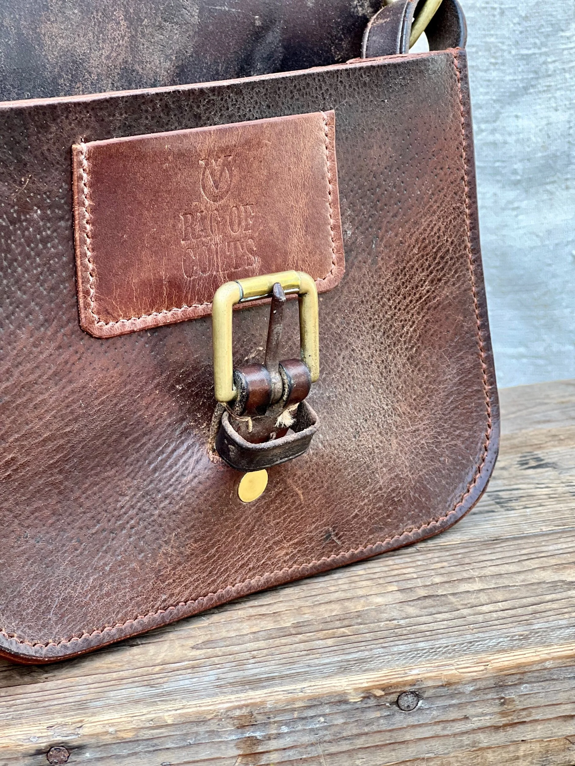 Rag of Colts, handmade repurposed vintage leather leatherwork leatherbag hand stitched bag leatherbag handbag satchel manbag