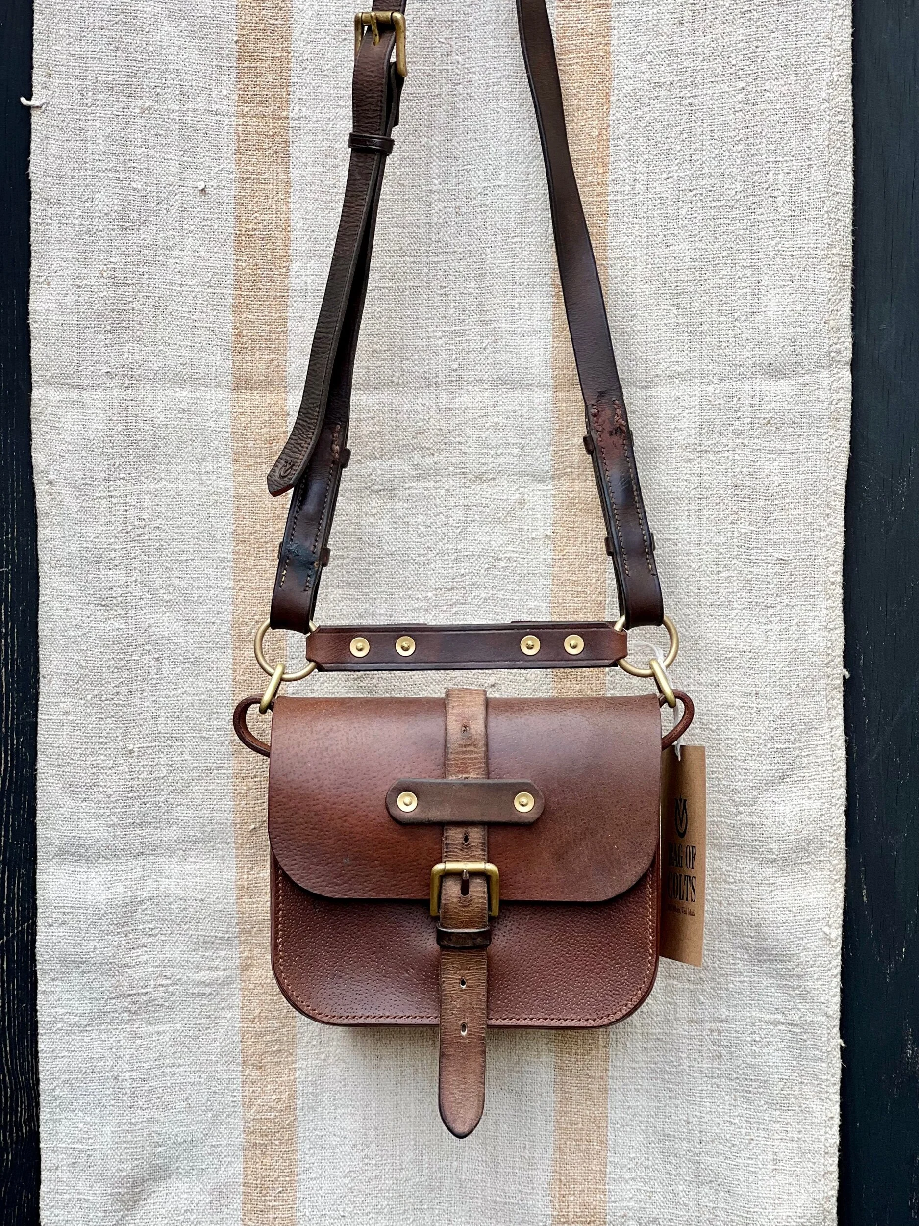 Rag of Colts, handmade repurposed vintage leather leatherwork leatherbag hand stitched bag leatherbag handbag satchel manbag