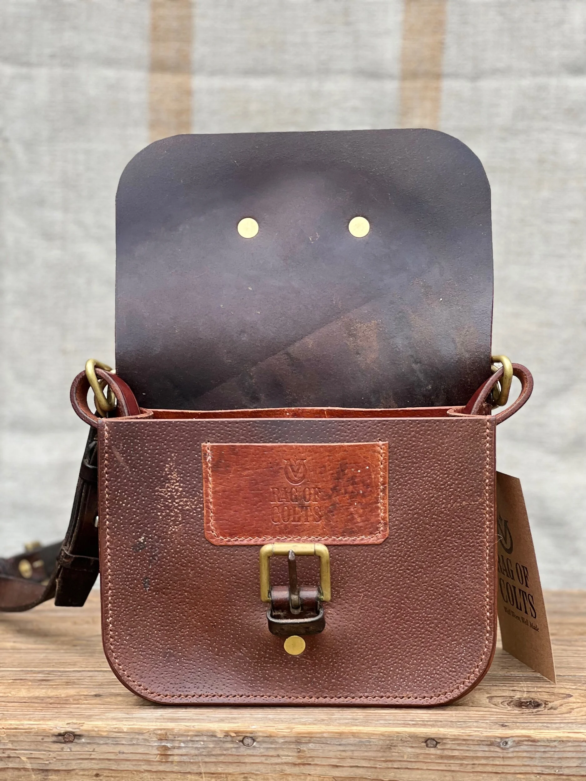 Rag of Colts, handmade repurposed vintage leather leatherwork leatherbag hand stitched bag leatherbag handbag satchel manbag