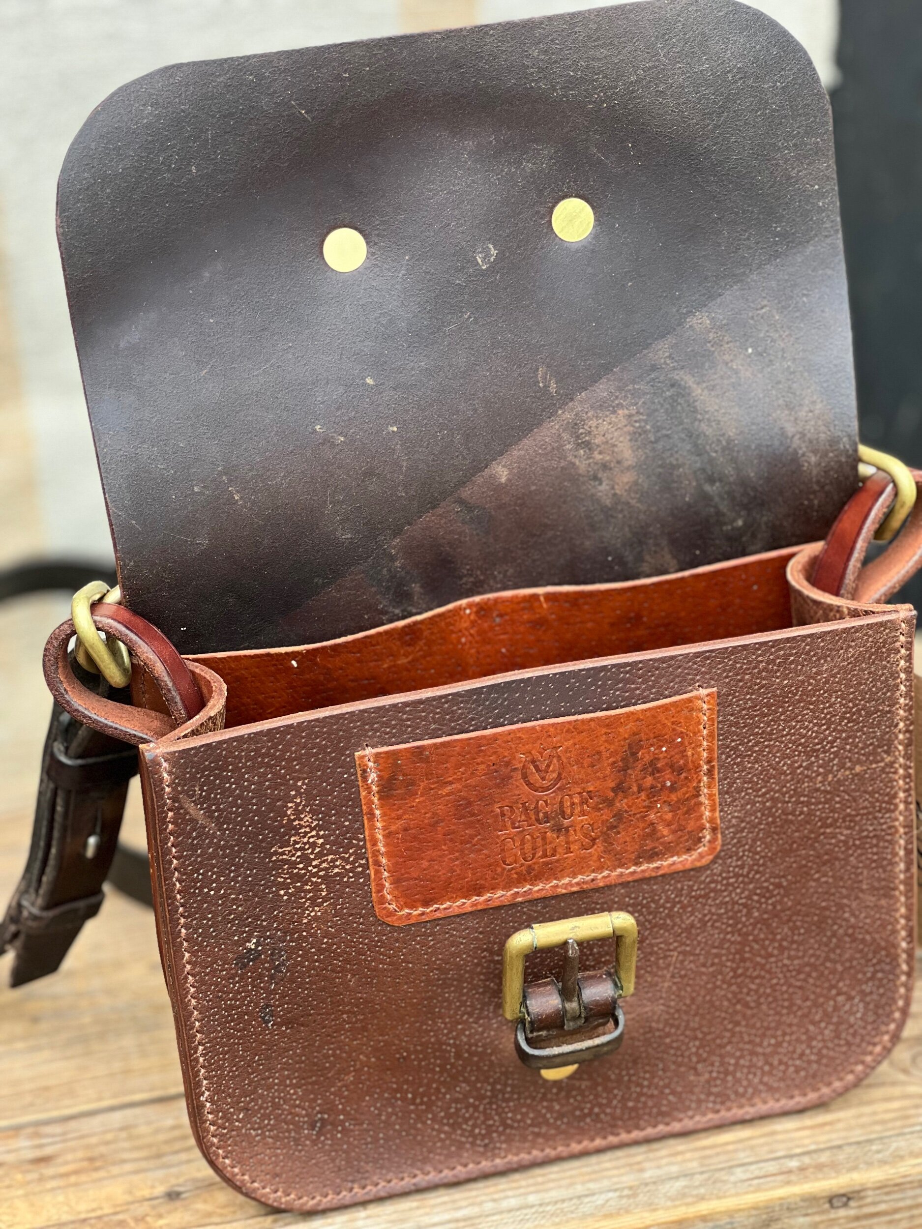 Rag of Colts, handmade repurposed vintage leather leatherwork leatherbag hand stitched bag leatherbag handbag satchel manbag