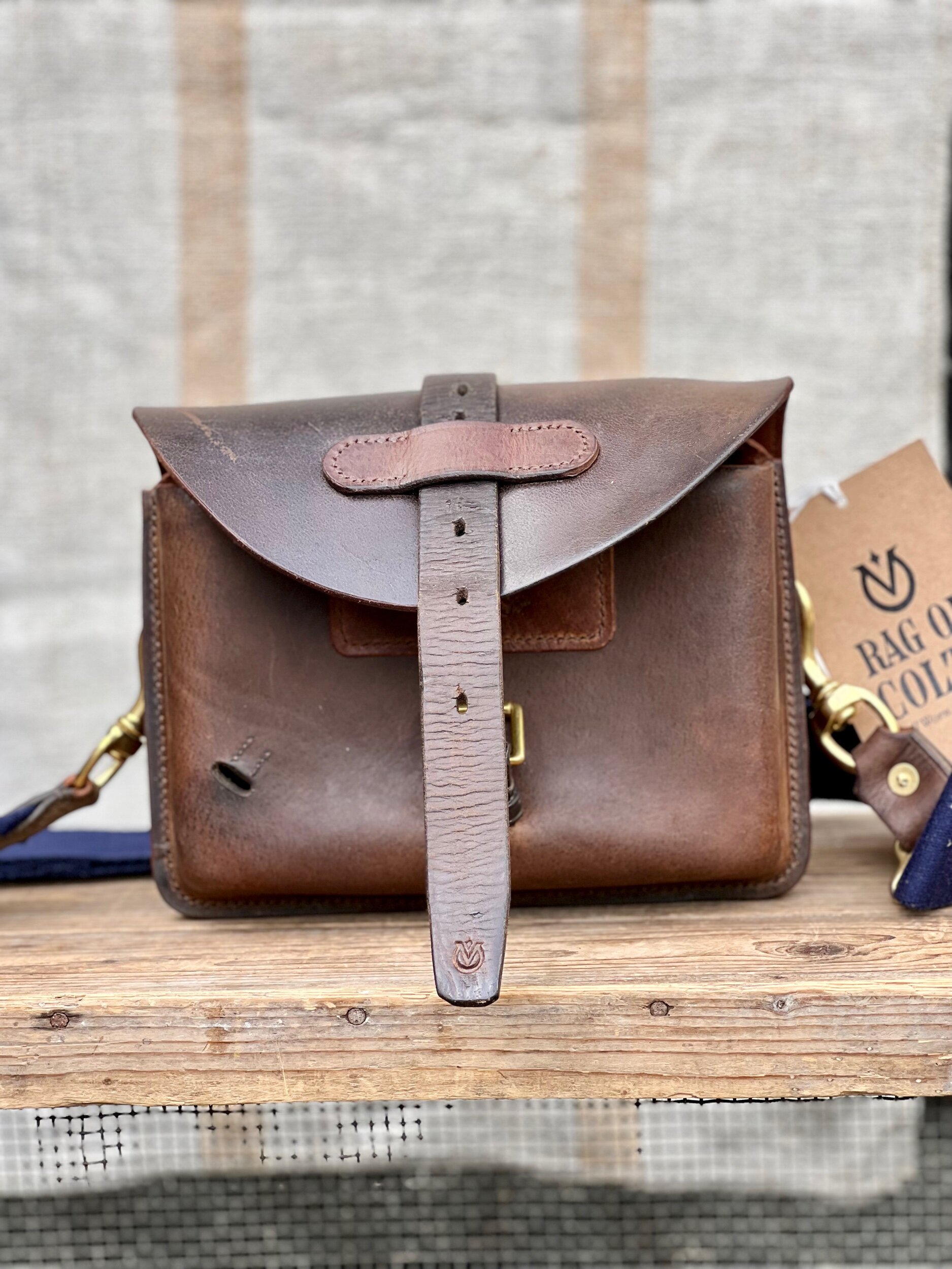 Rag of Colts, Handmade Repurposed Leatherwork Handbag Hand Stitched Leather Bag Satchel