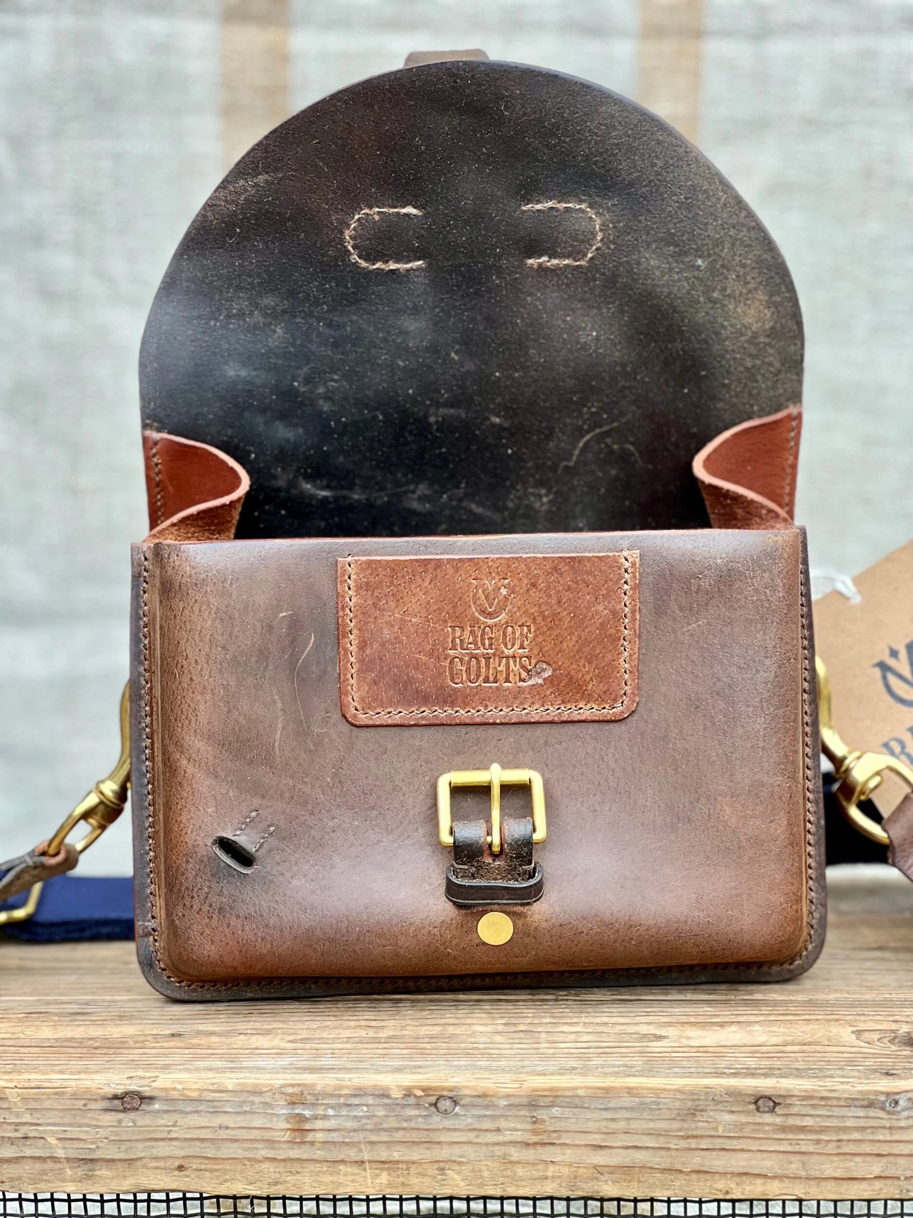 Rag of Colts, Handmade Repurposed Leatherwork Handbag Hand Stitched Leather Bag Satchel