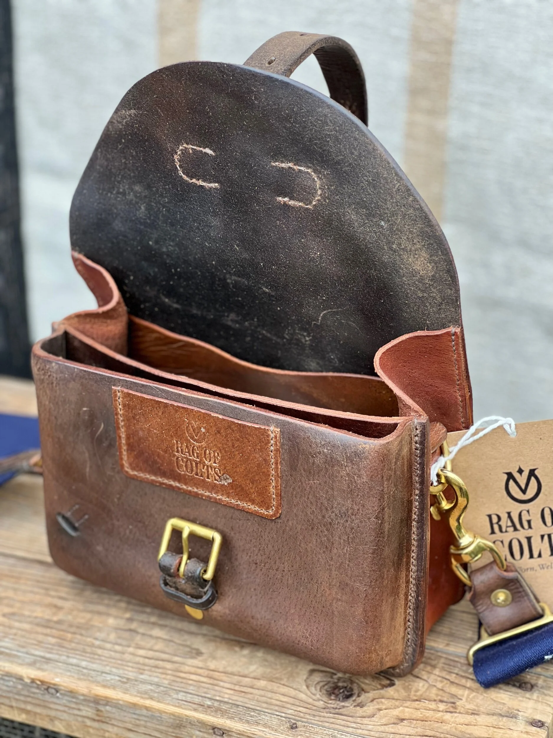 Rag of Colts, Handmade Repurposed Leatherwork Handbag Hand Stitched Leather Bag Satchel