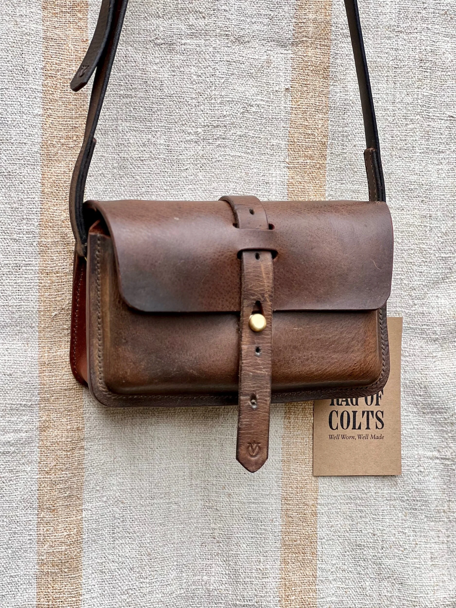 Rag of Colts, Handmade Repurposed Leatherwork Handbag Hand Stitched Leather Bag