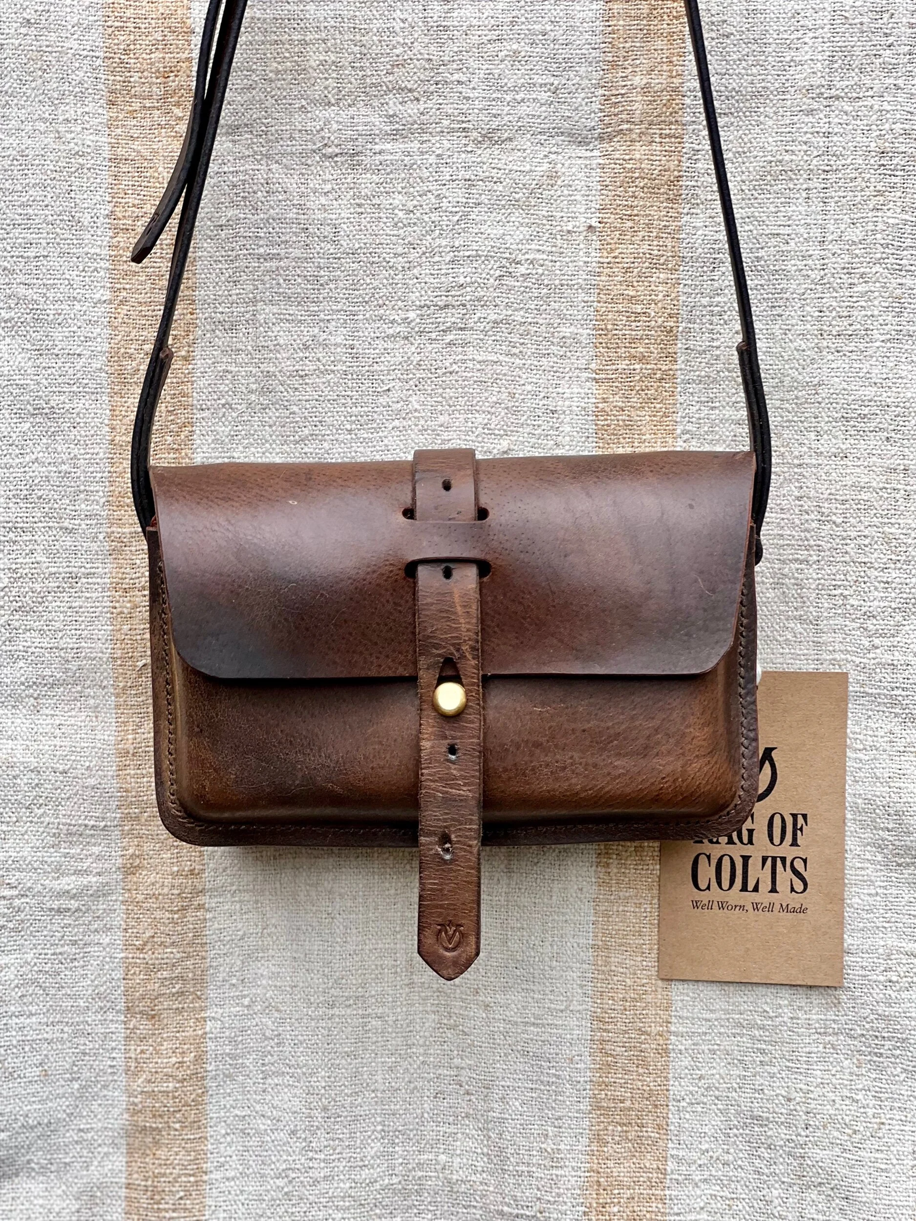 Rag of Colts, Handmade Repurposed Leatherwork Handbag Hand Stitched Leather Bag