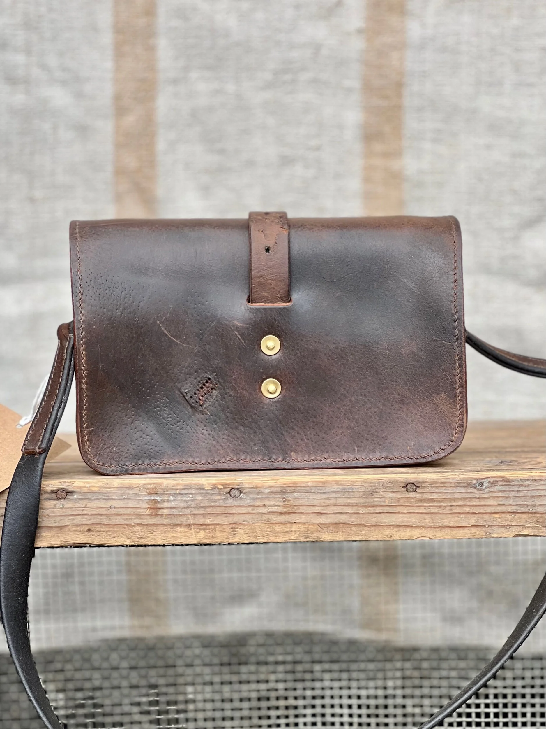 Rag of Colts, Handmade Repurposed Leatherwork Handbag Hand Stitched Leather Bag