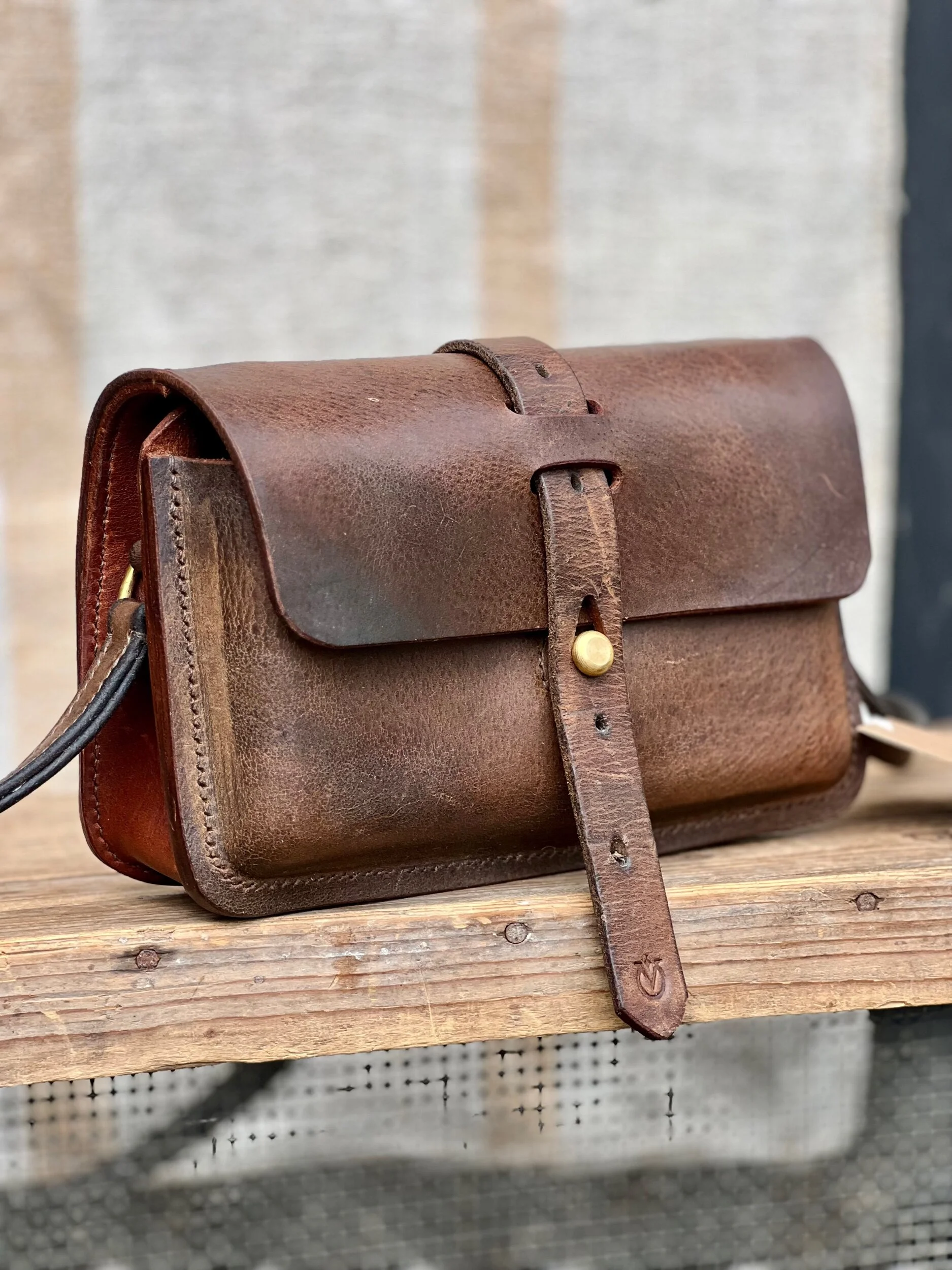 Rag of Colts, Handmade Repurposed Leatherwork Handbag Hand Stitched Leather Bag