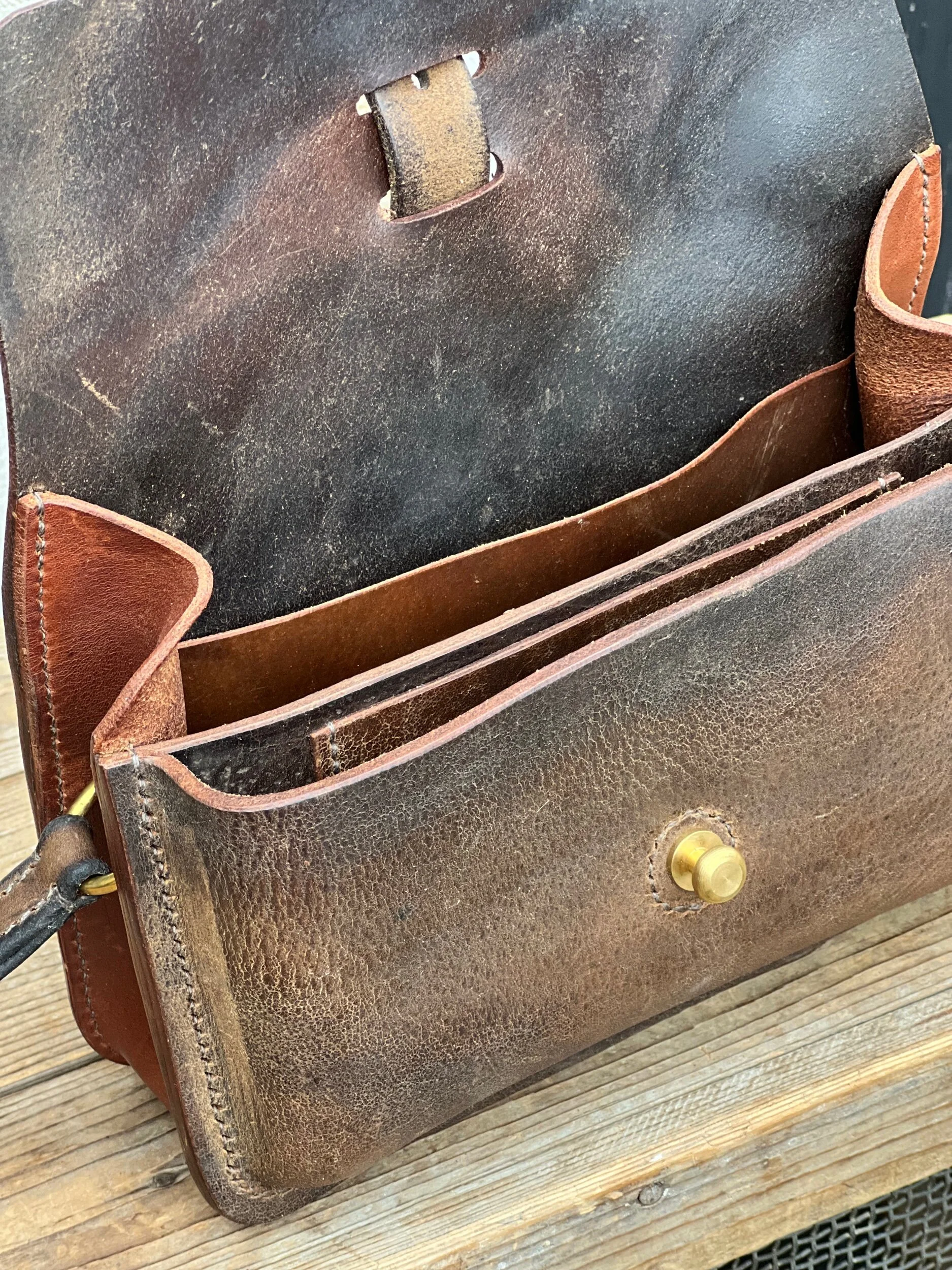 Rag of Colts, Handmade Repurposed Leatherwork Handbag Hand Stitched Leather Bag