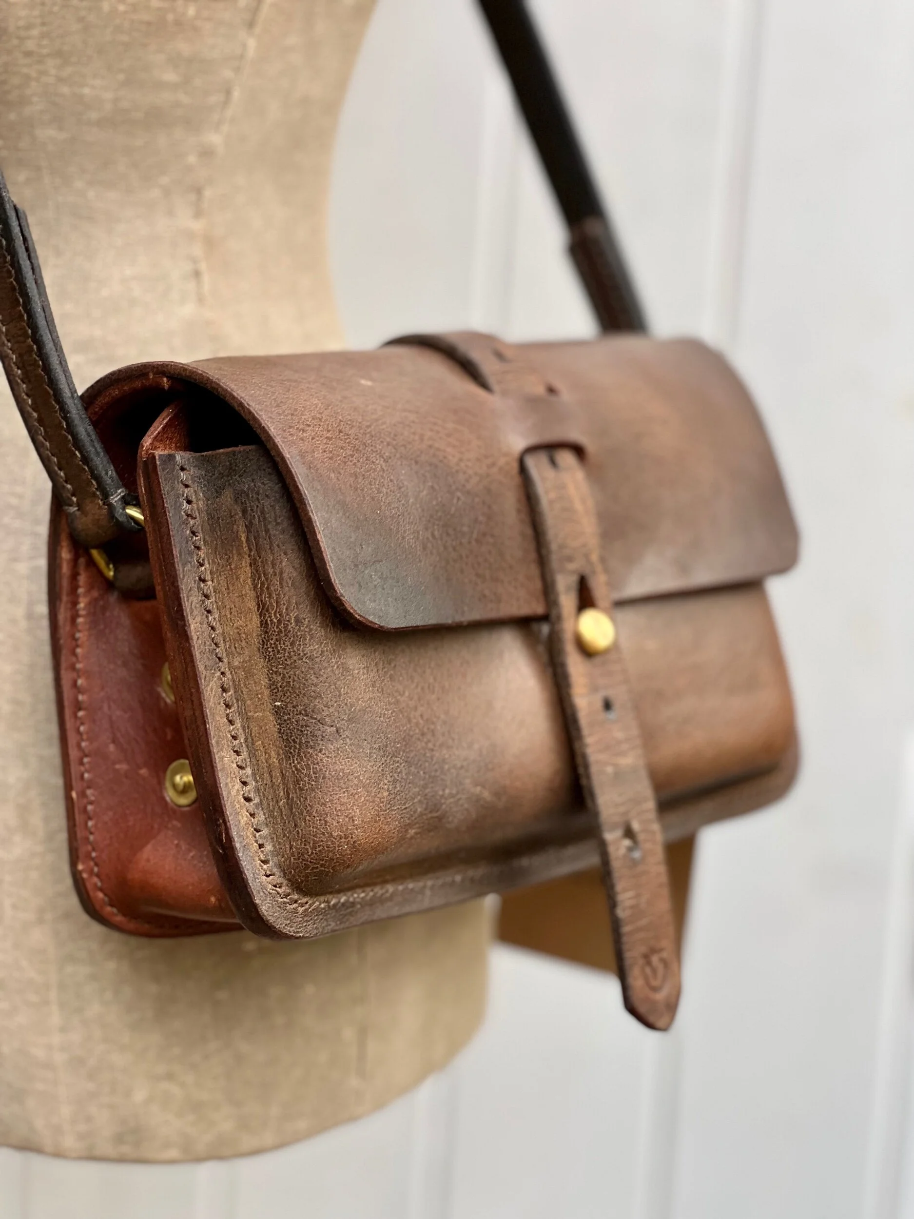 Rag of Colts, Handmade Repurposed Leatherwork Handbag Hand Stitched Leather Bag
