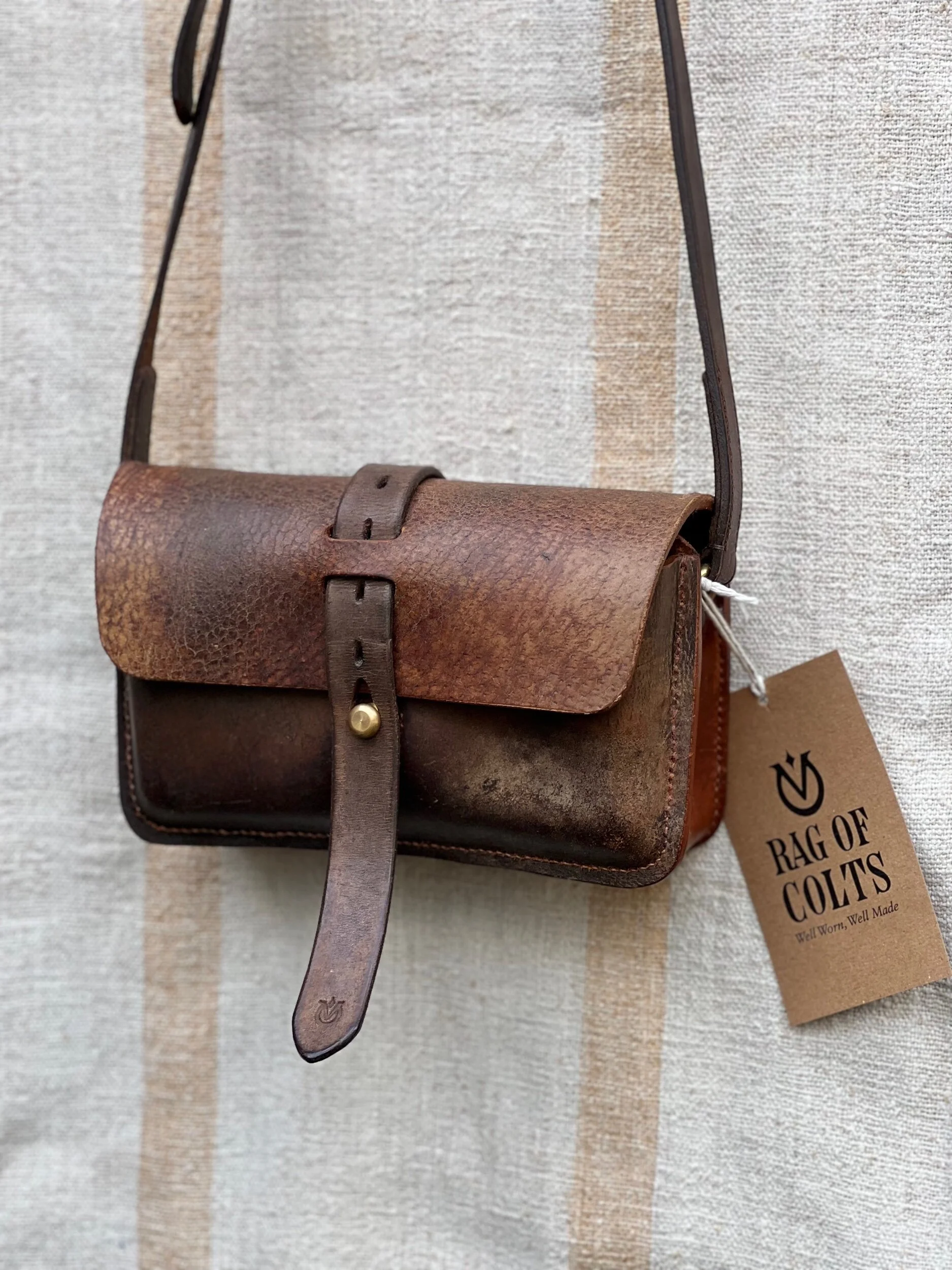 Rag of Colts, Handmade Repurposed Leatherwork Handbag Hand Stitched Leather Bag