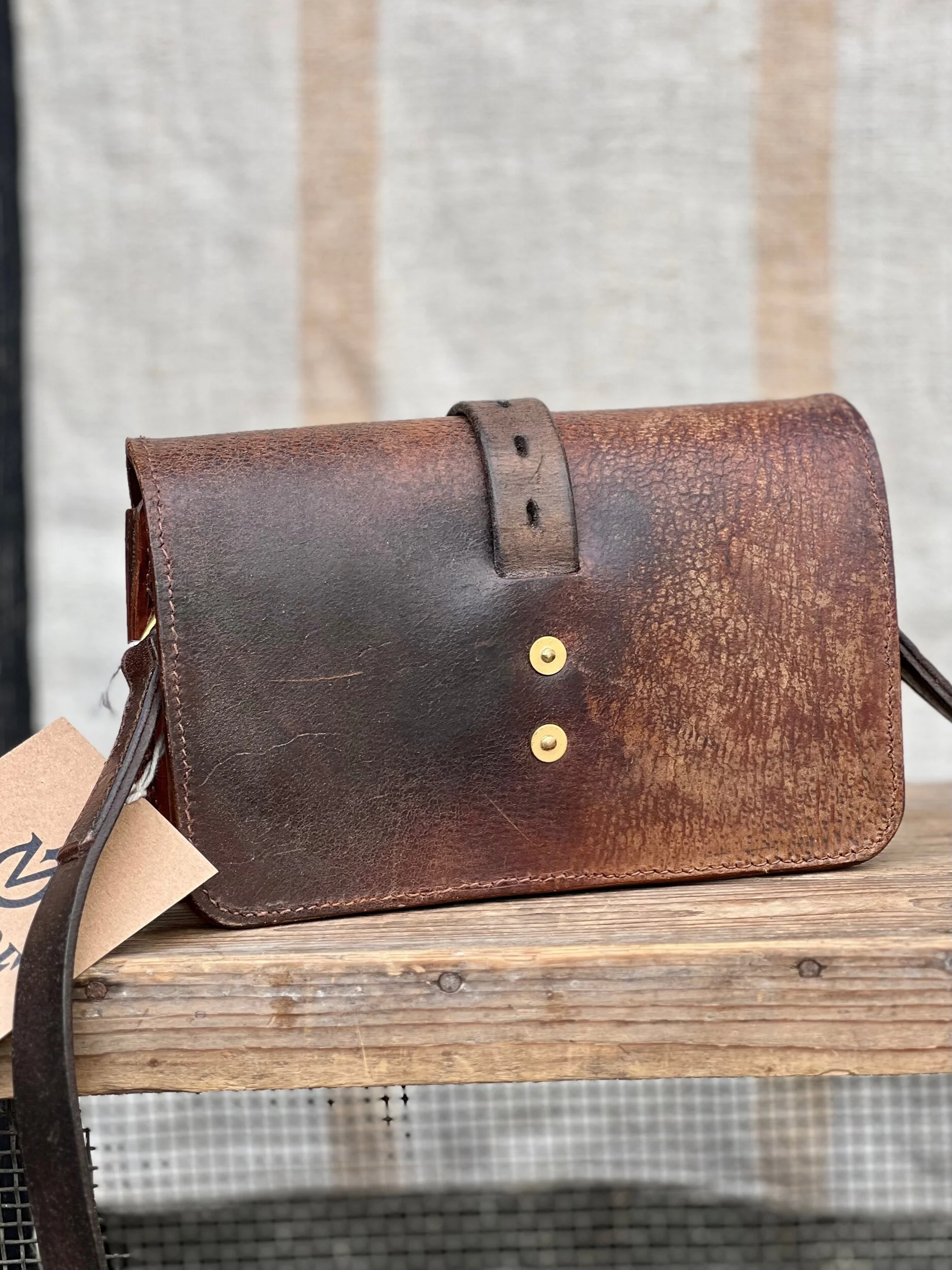 Rag of Colts, Handmade Repurposed Leatherwork Handbag Hand Stitched Leather Bag