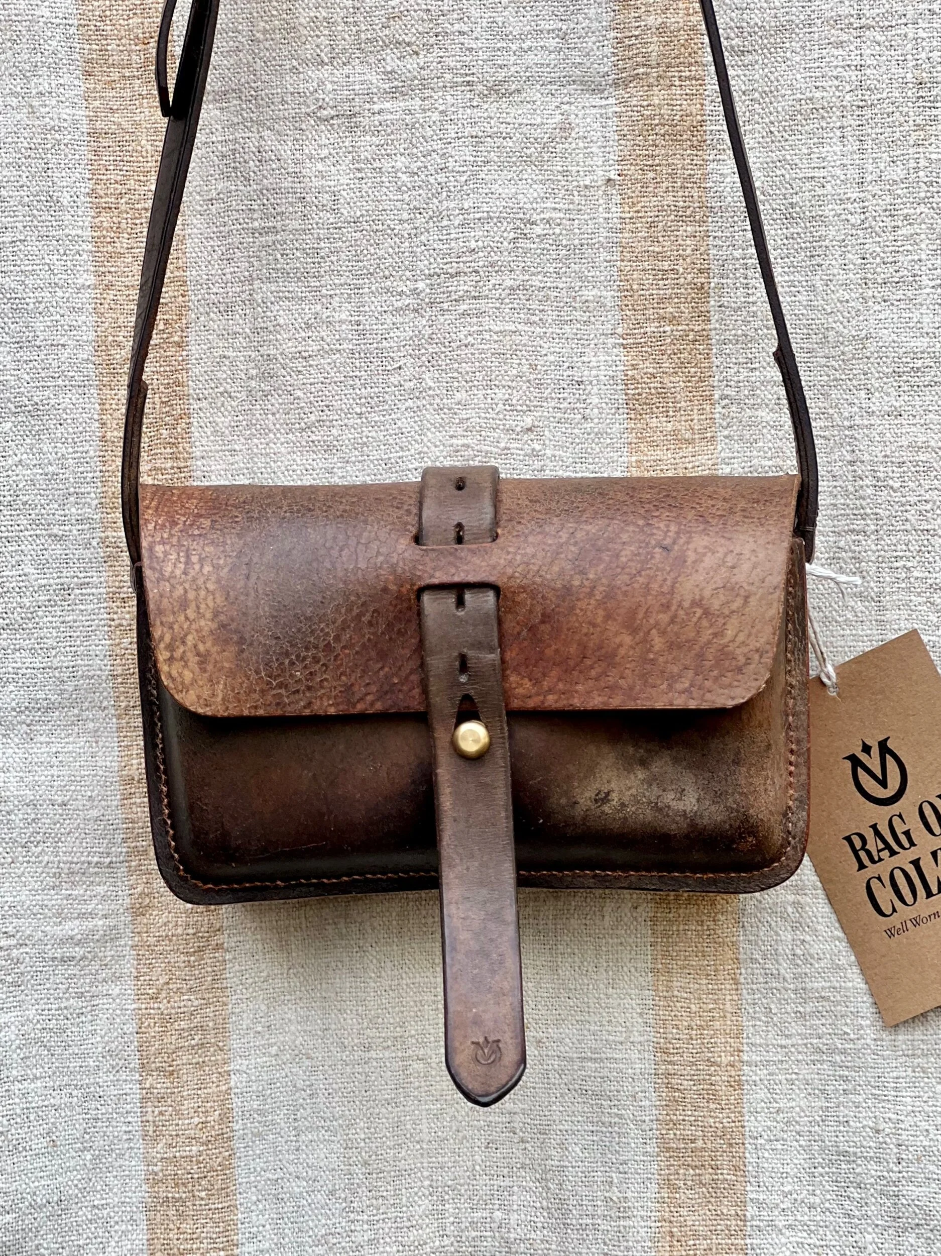 Rag of Colts, Handmade Repurposed Leatherwork Handbag Hand Stitched Leather Bag
