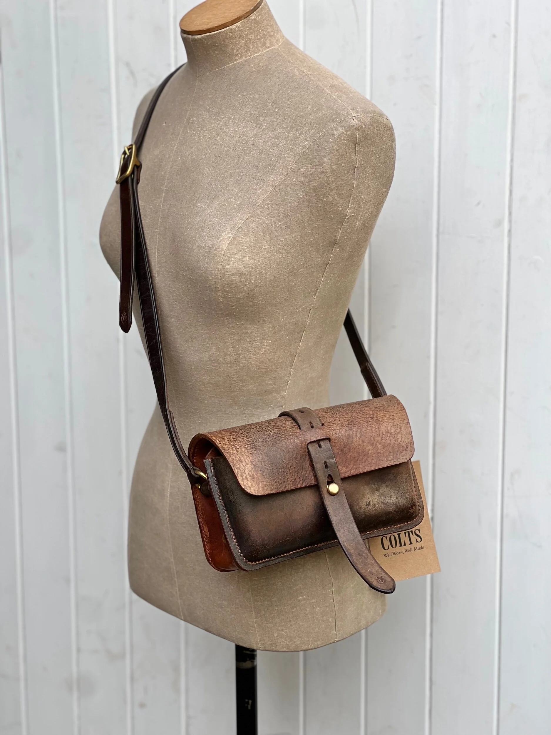 Rag of Colts, Handmade Repurposed Leatherwork Handbag Hand Stitched Leather Bag