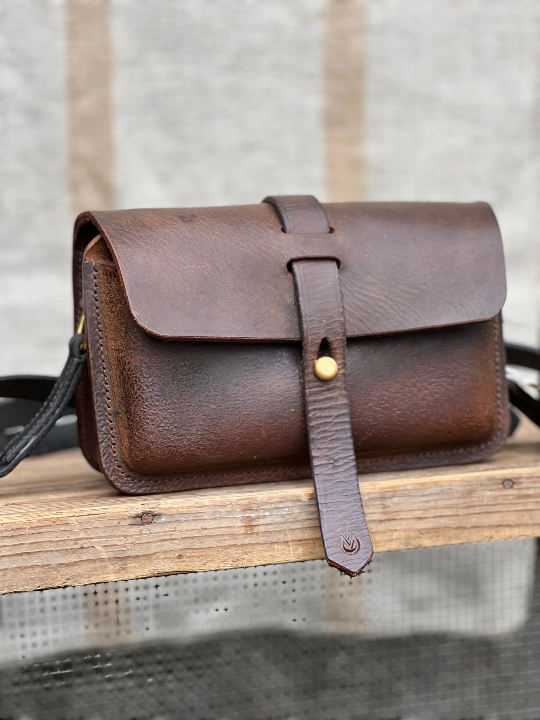 Rag of Colts handmade repurposed saddle leather handbag handstitched