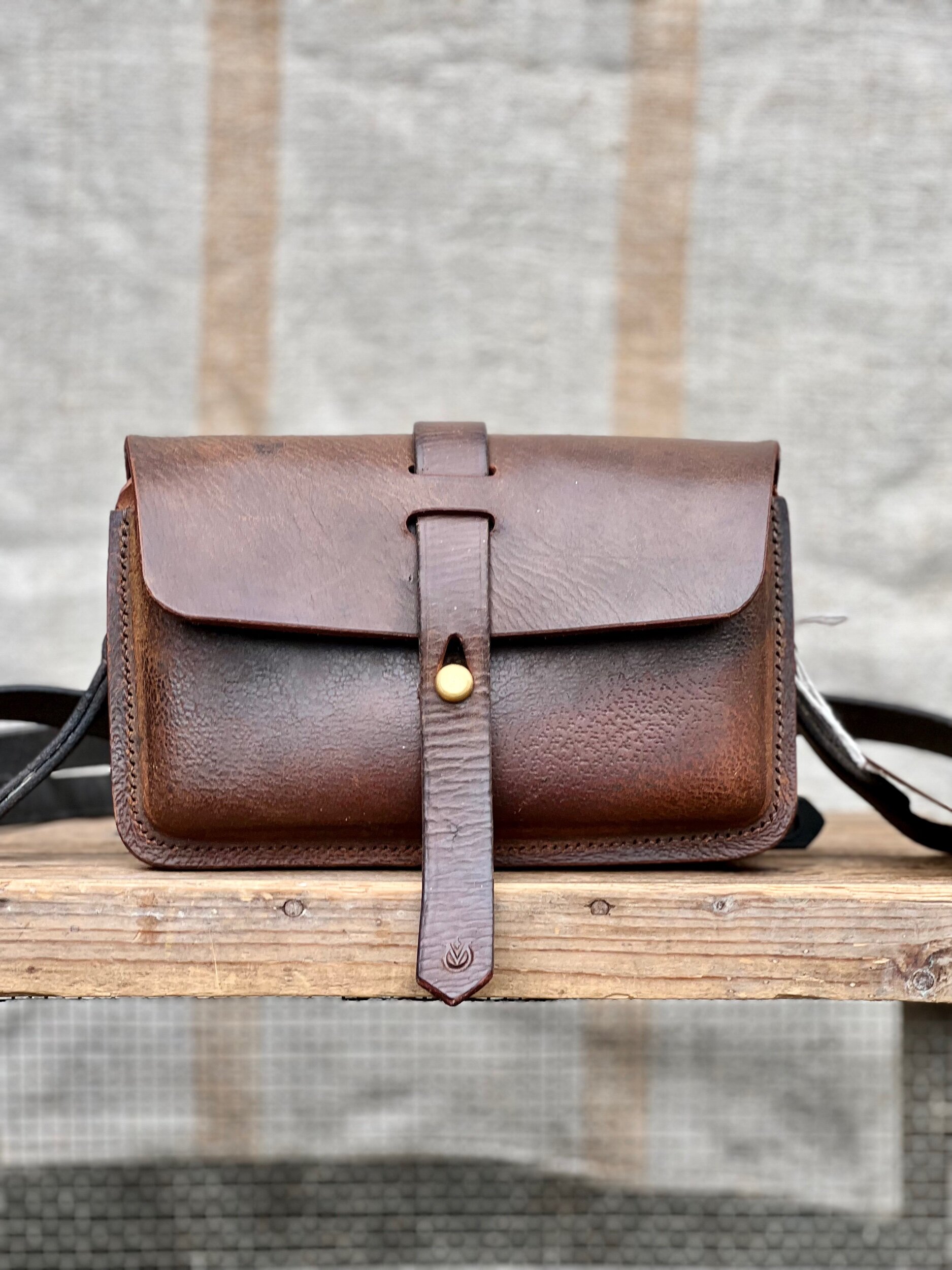 Rag of Colts handmade repurposed saddle leather handbag handstitched