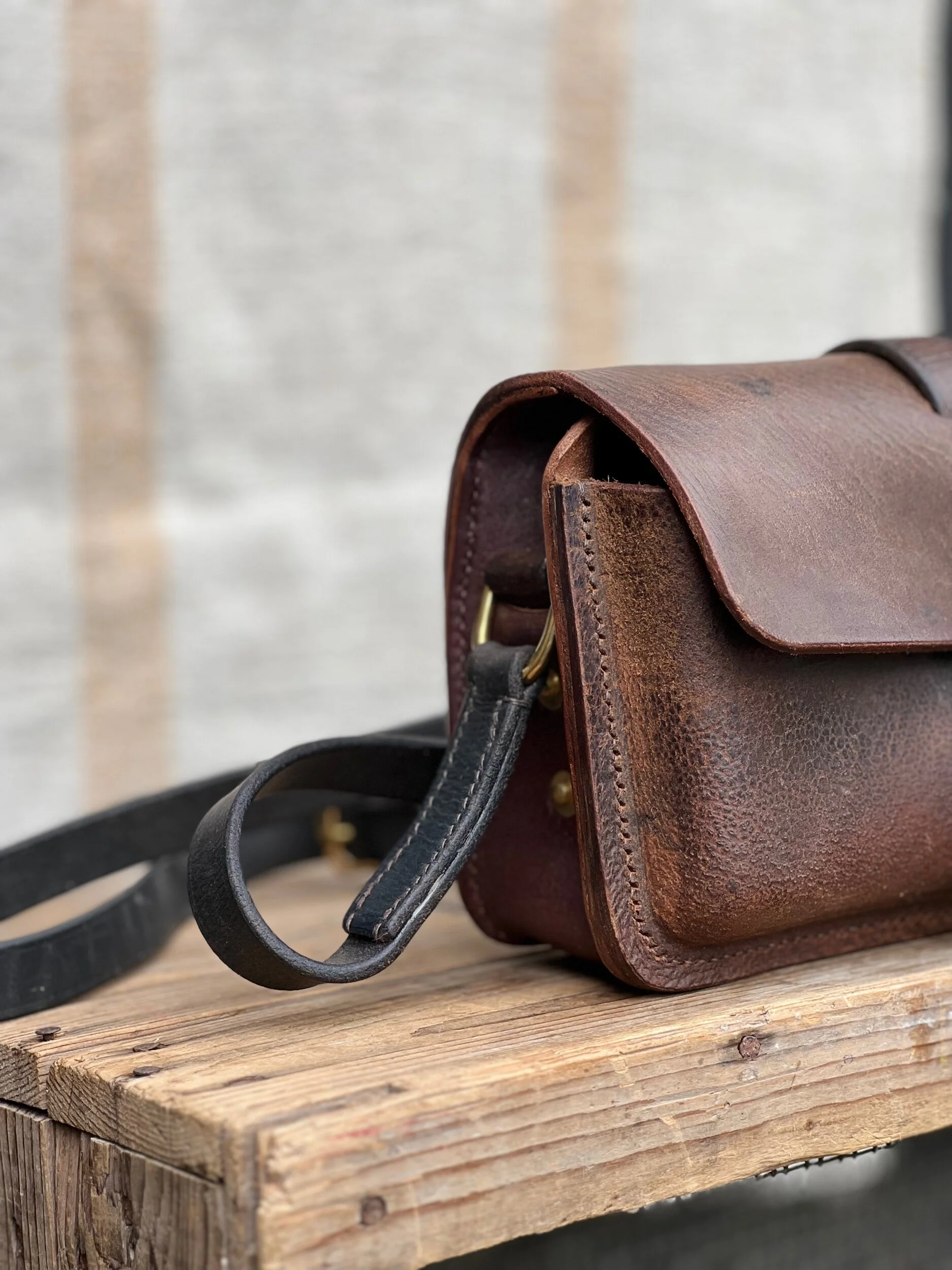 Rag of Colts handmade repurposed saddle leather handbag handstitched