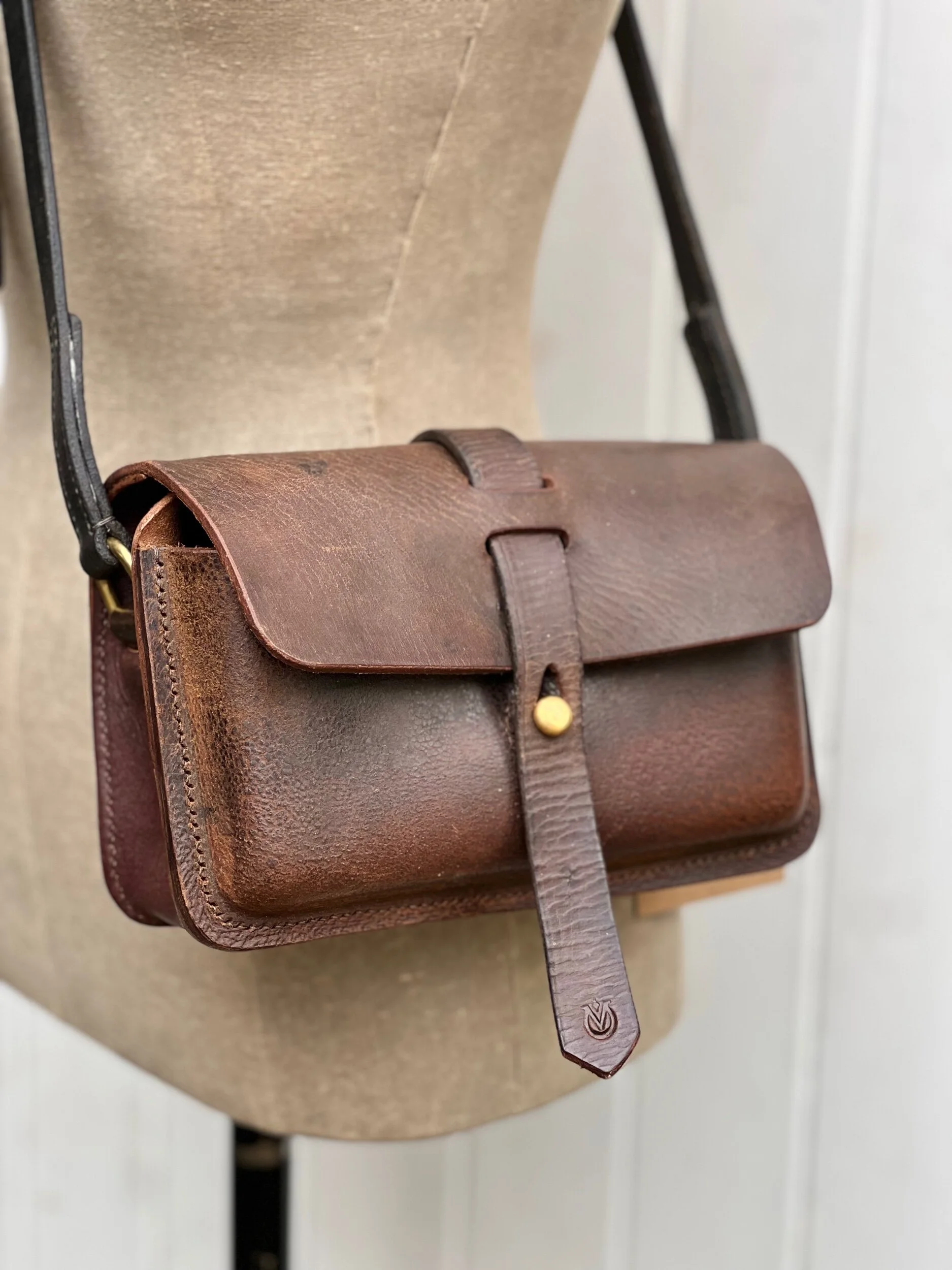 Rag of Colts handmade repurposed saddle leather handbag handstitched