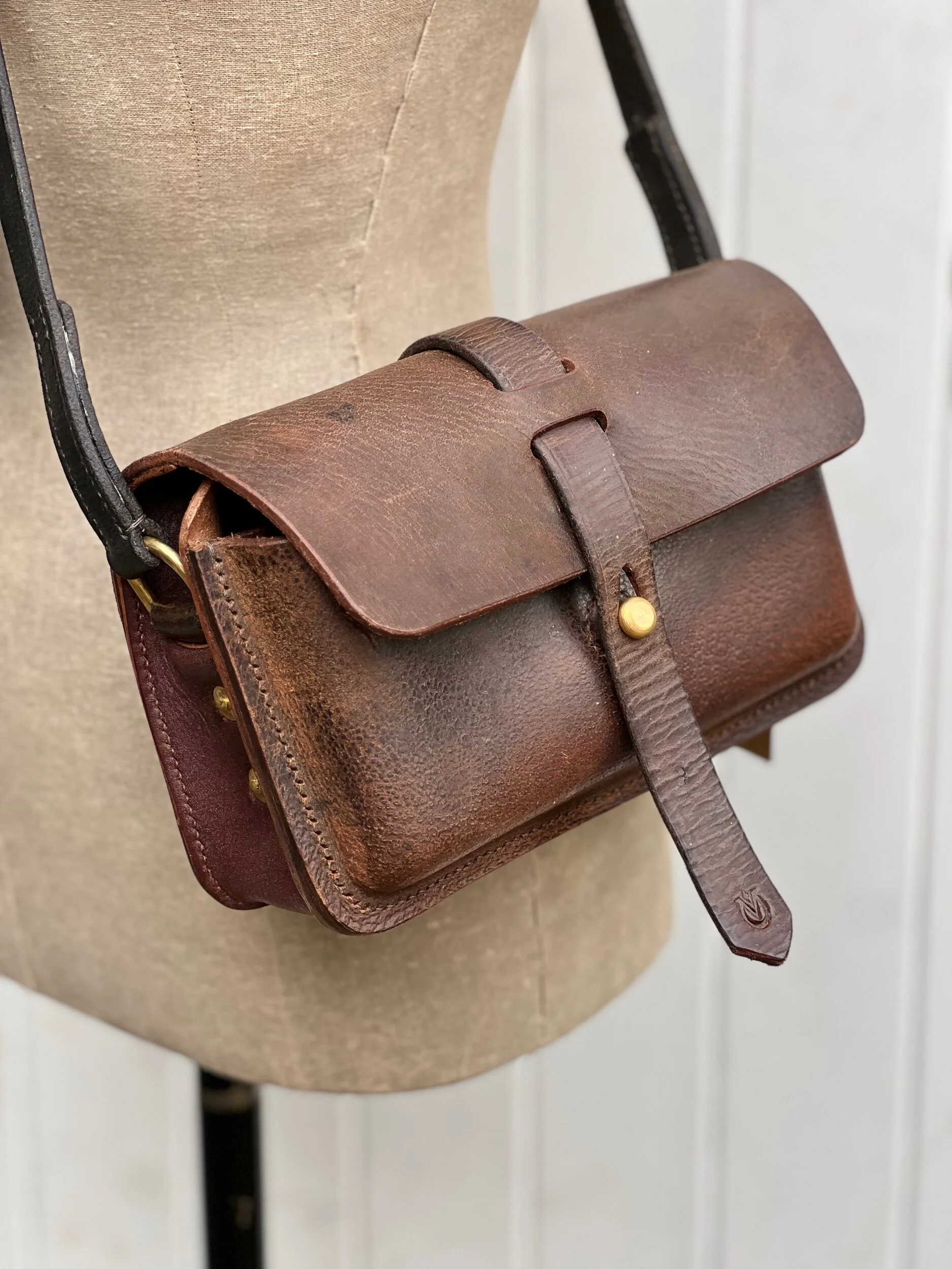 Rag of Colts handmade repurposed saddle leather handbag handstitched