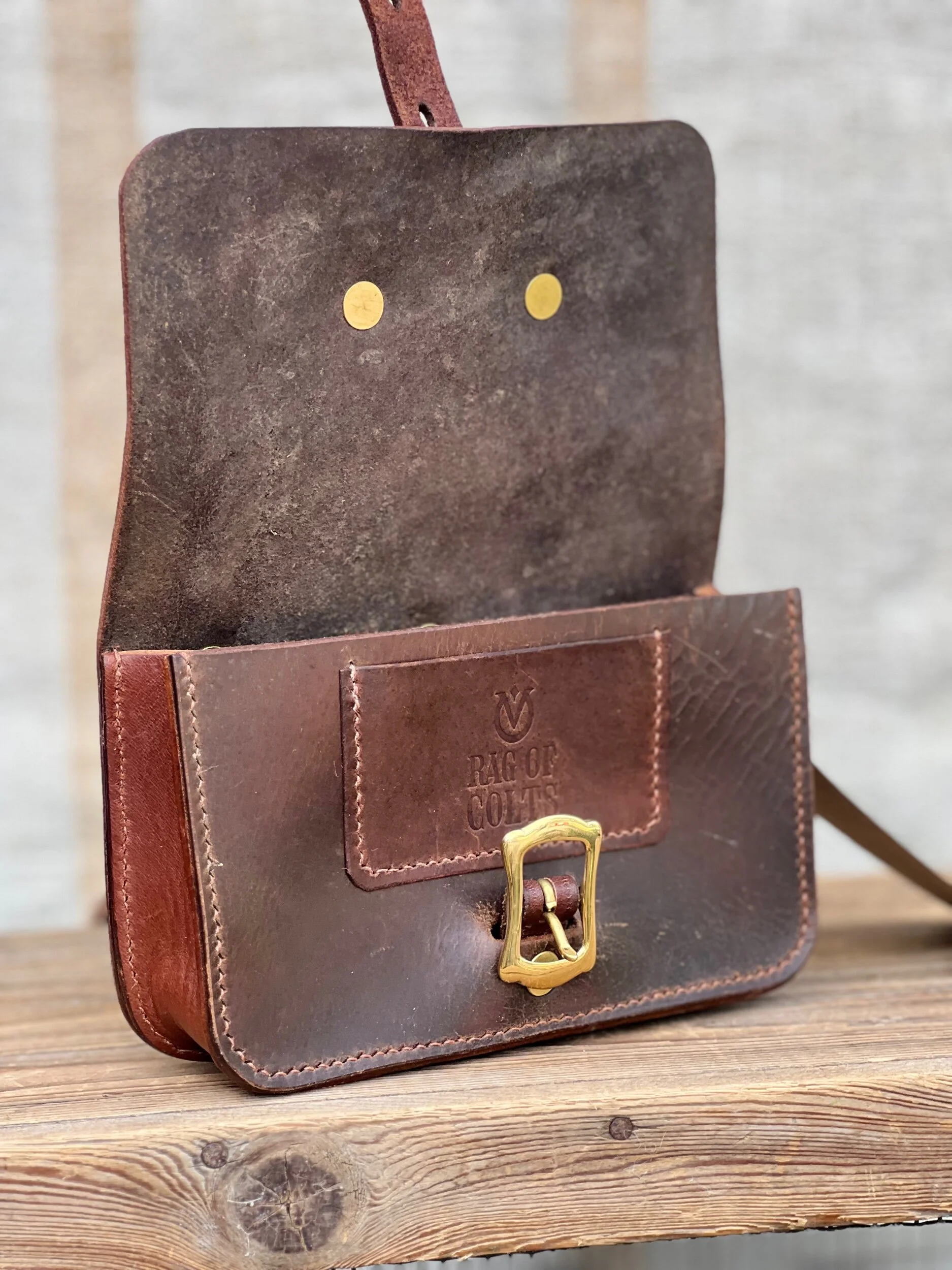 Rag of Colts handmade saddle leather bag, belt bag, handbag, handmade
