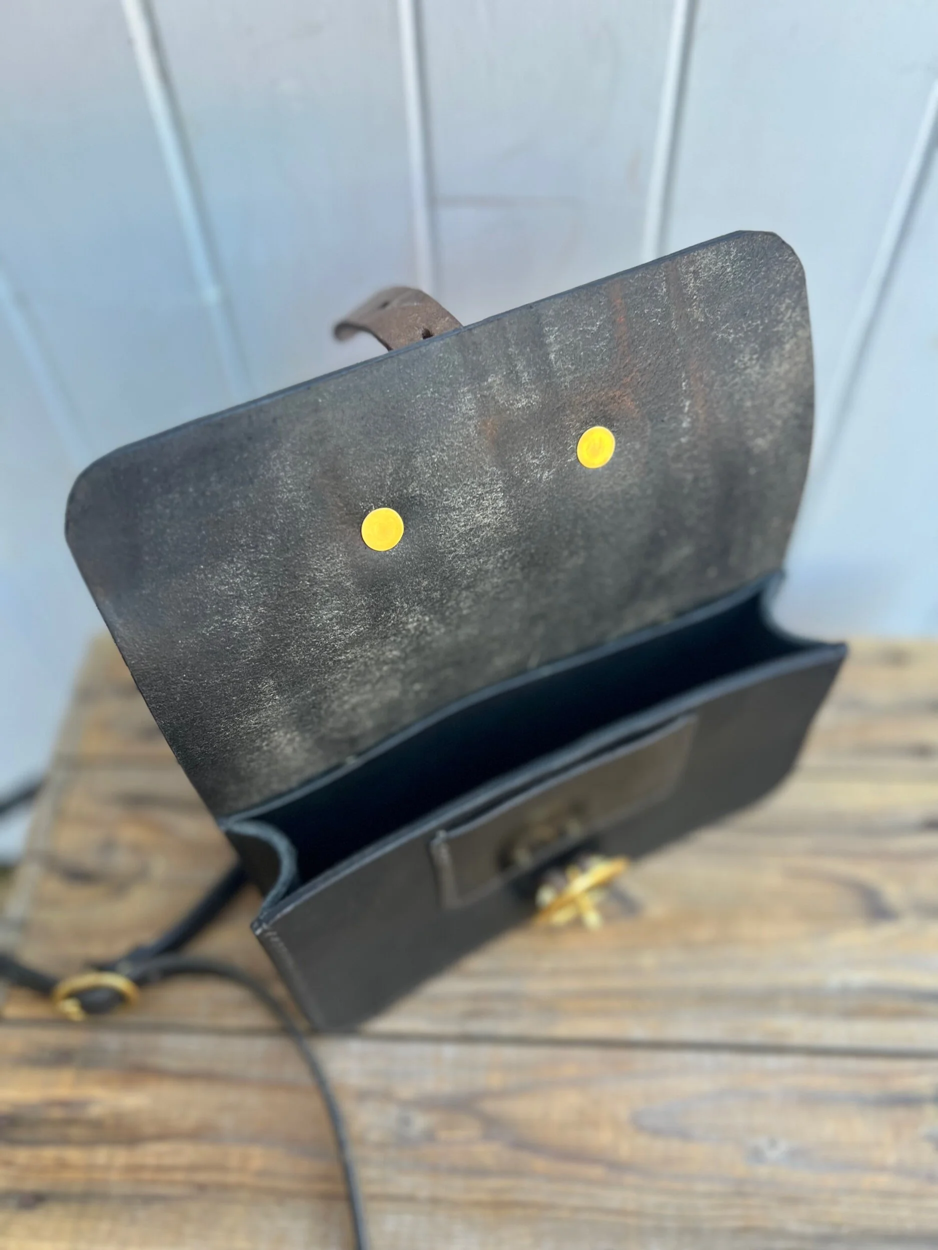 handmade repurposed rag of colts jean belt bag handbag saddle leather