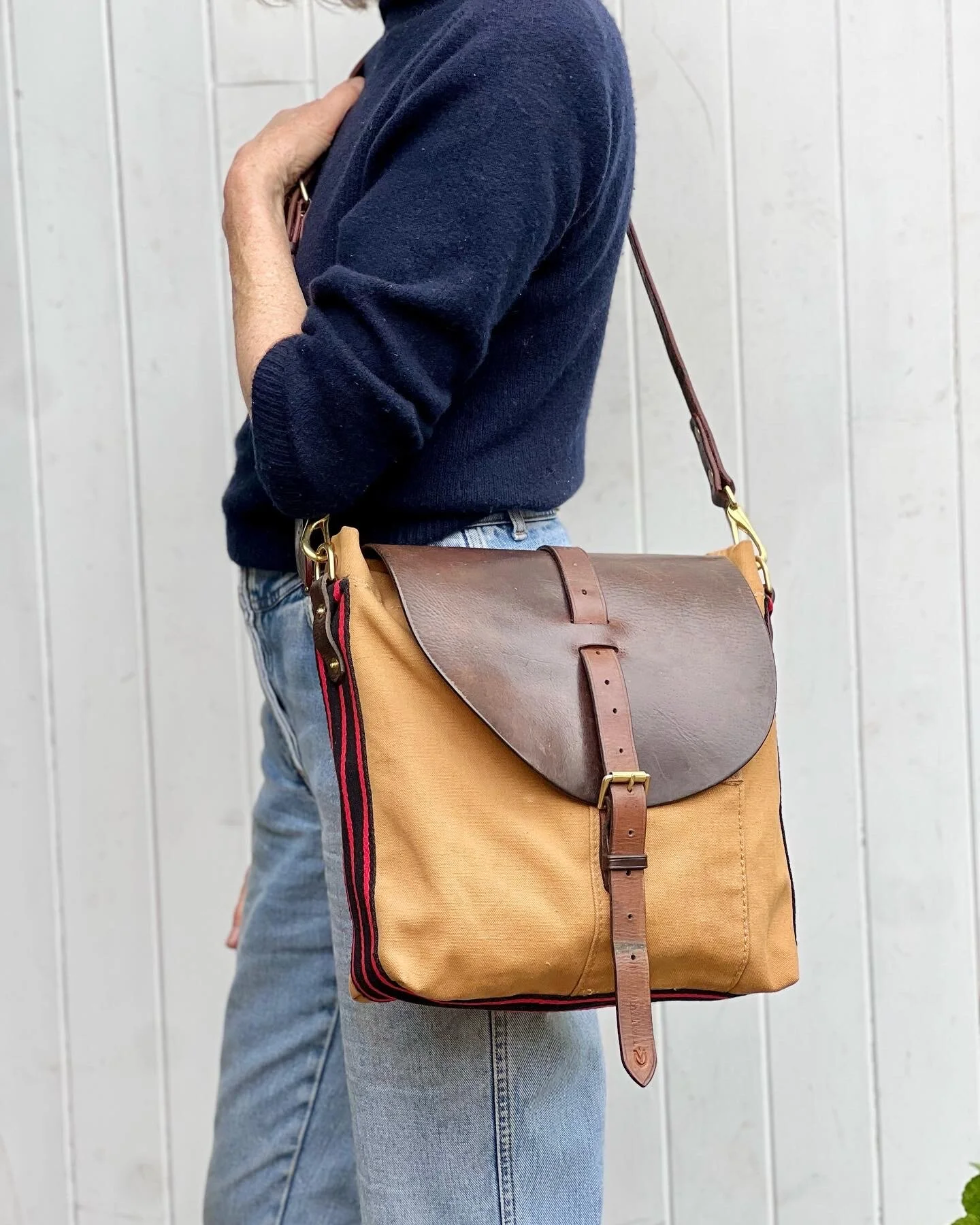 handmade repurposed canvas satchel bag rag of colts