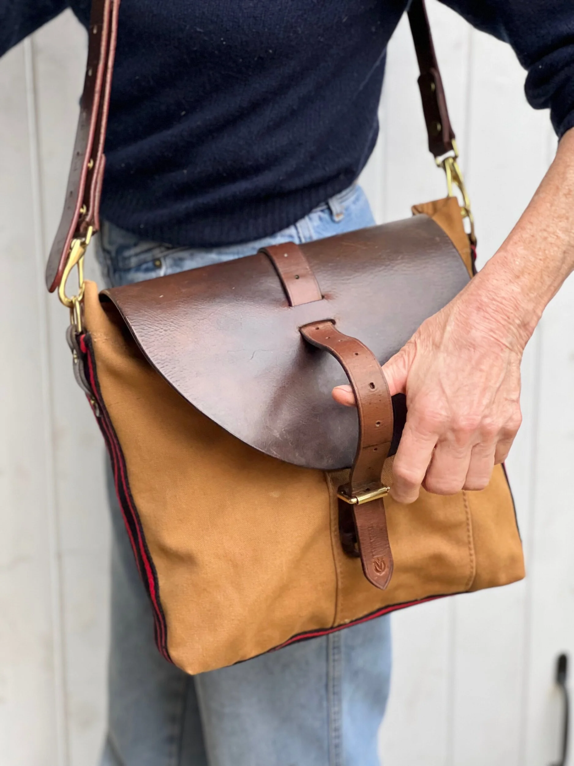 handmade repurposed canvas satchel bag rag of colts