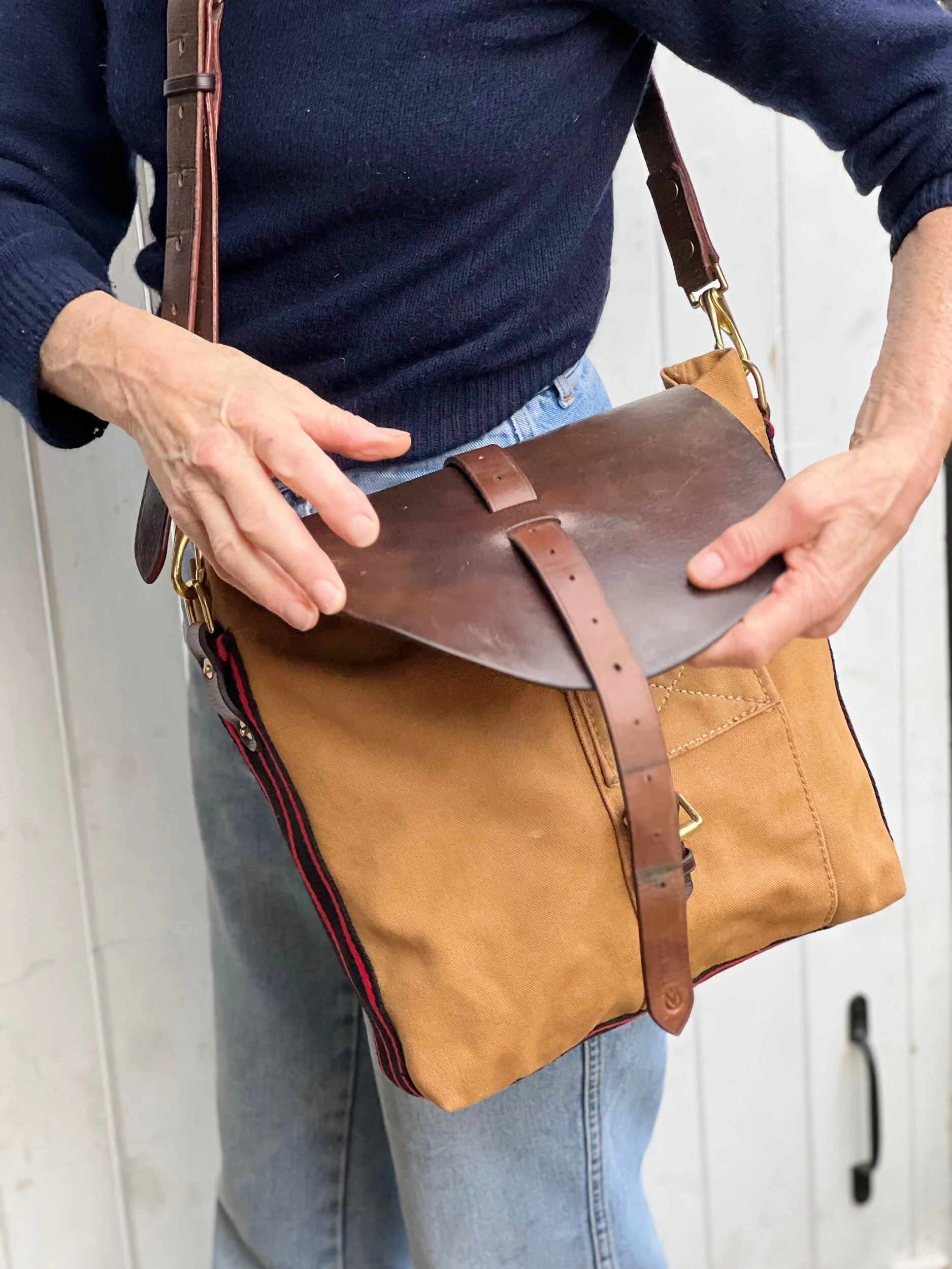 handmade repurposed canvas satchel bag rag of colts