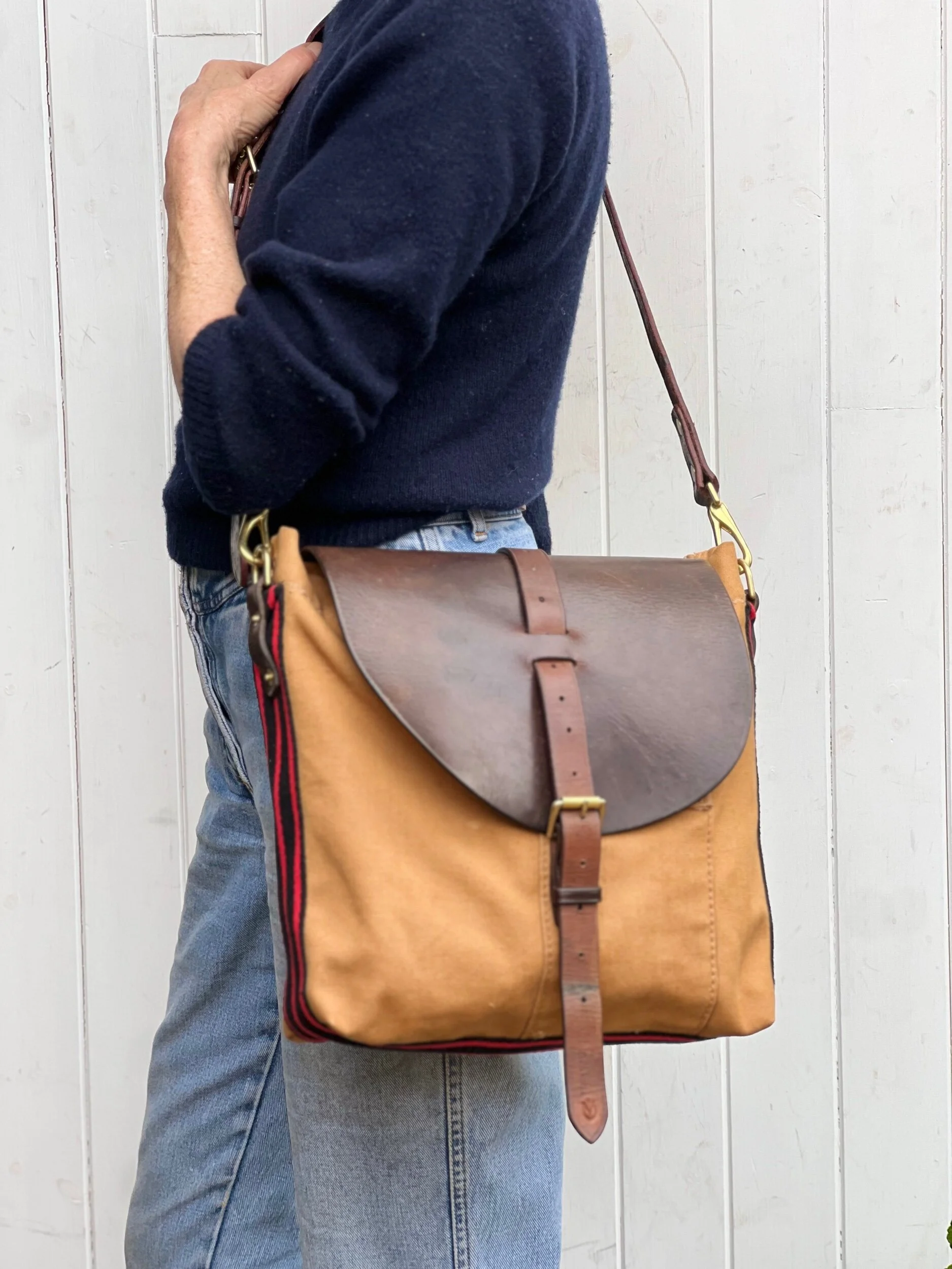 handmade repurposed canvas satchel bag rag of colts