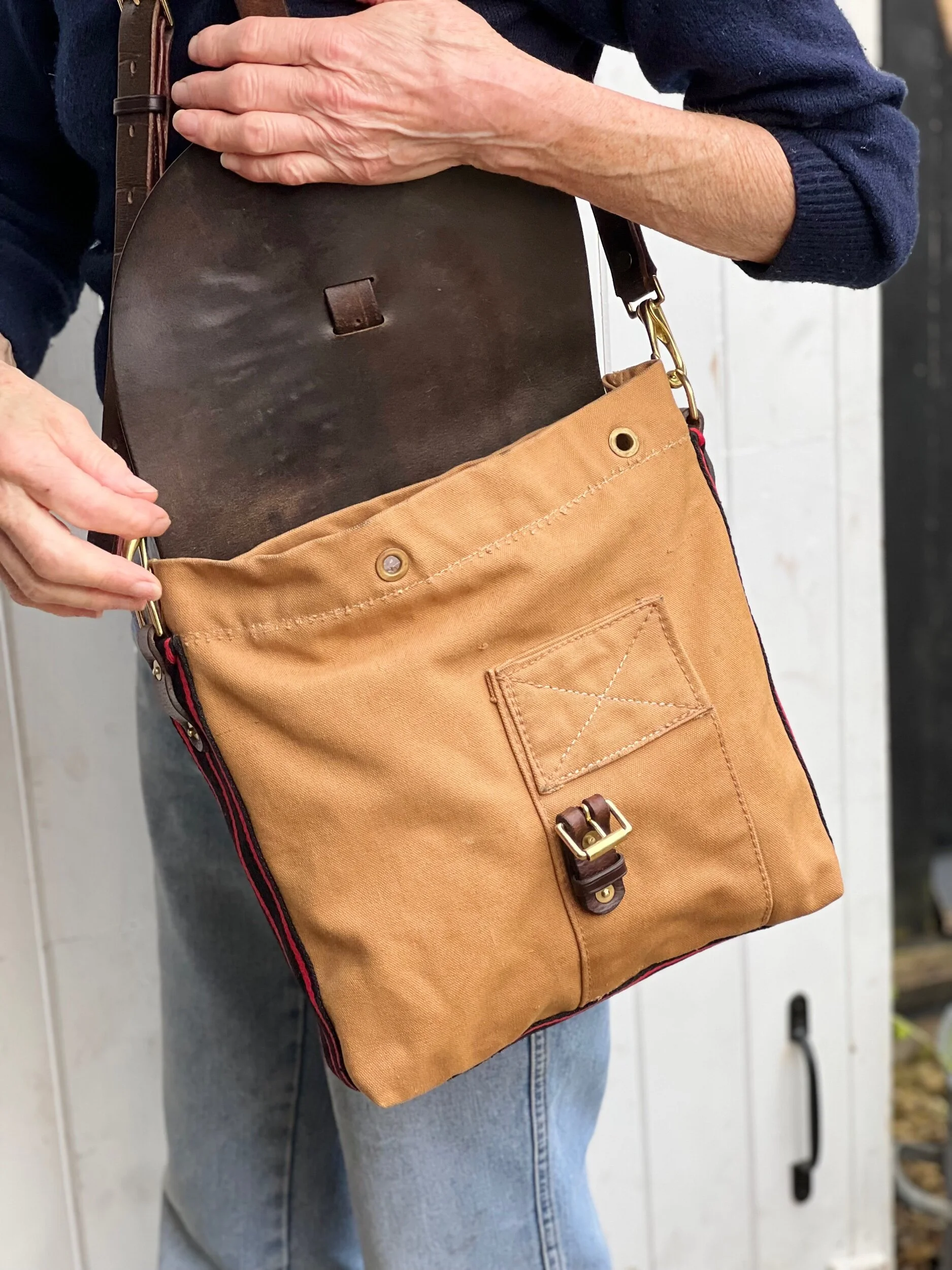handmade repurposed canvas satchel bag rag of colts