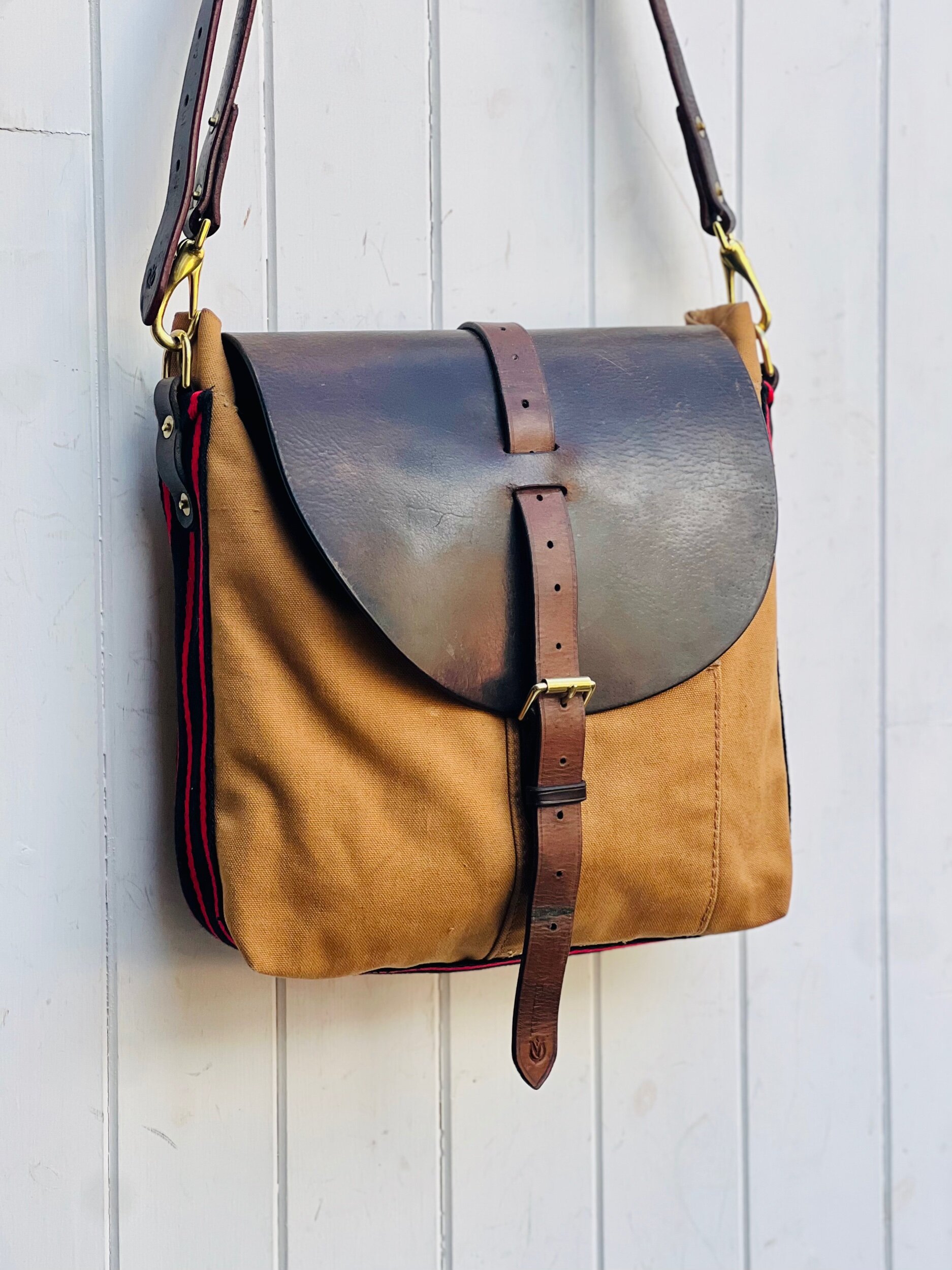 handmade repurposed canvas satchel bag rag of colts