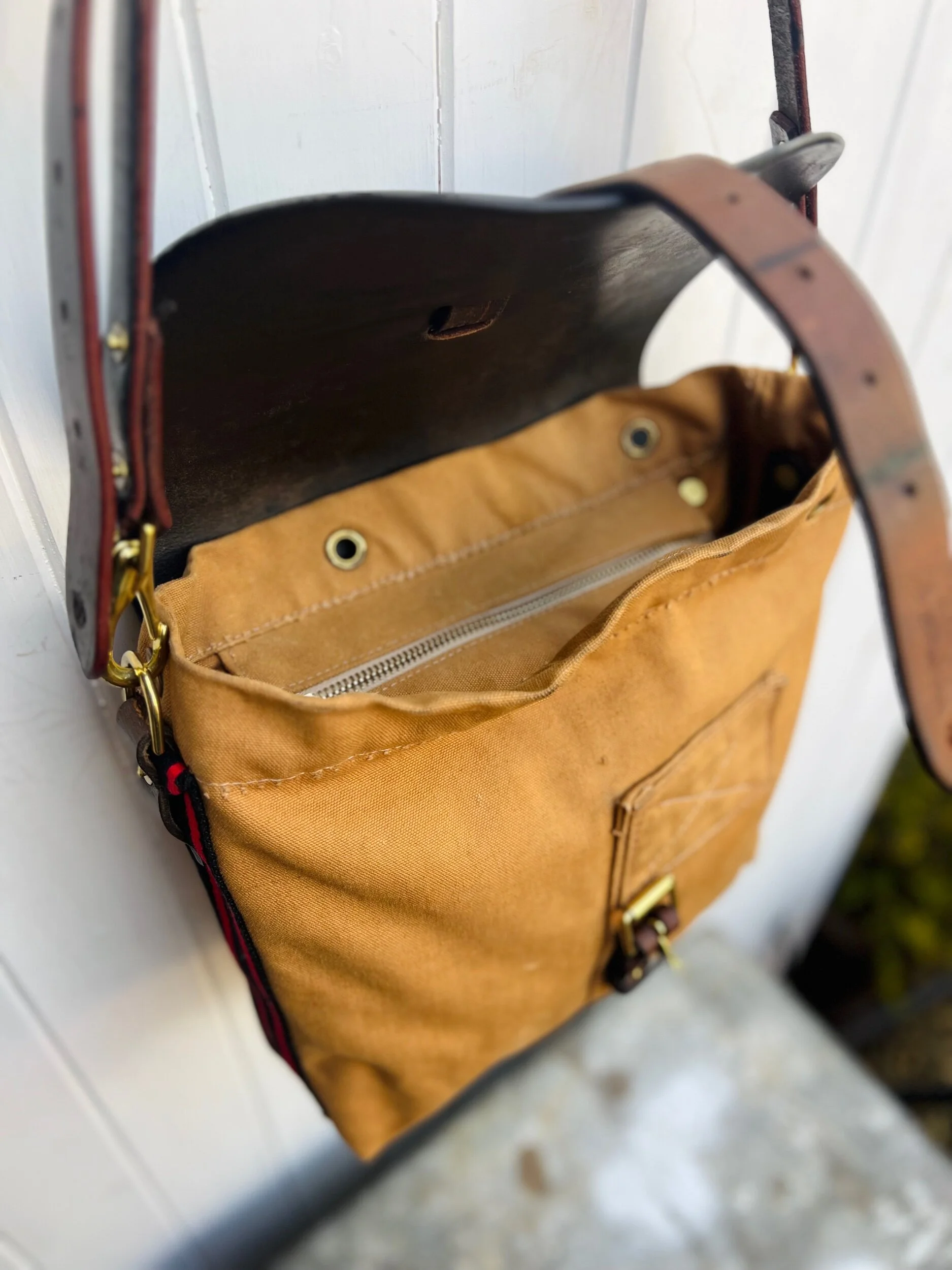 handmade repurposed canvas satchel bag rag of colts