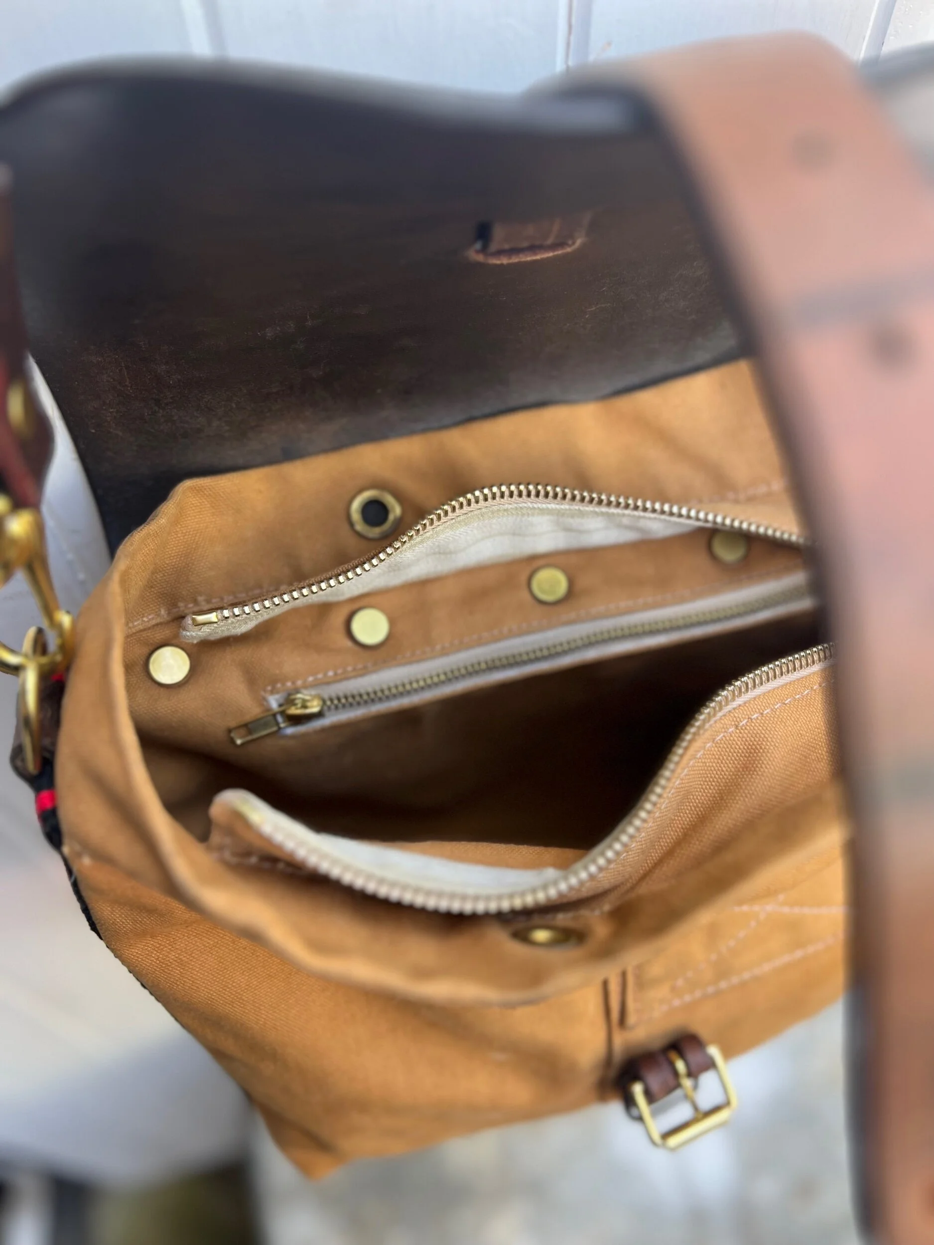 handmade repurposed canvas satchel bag rag of colts