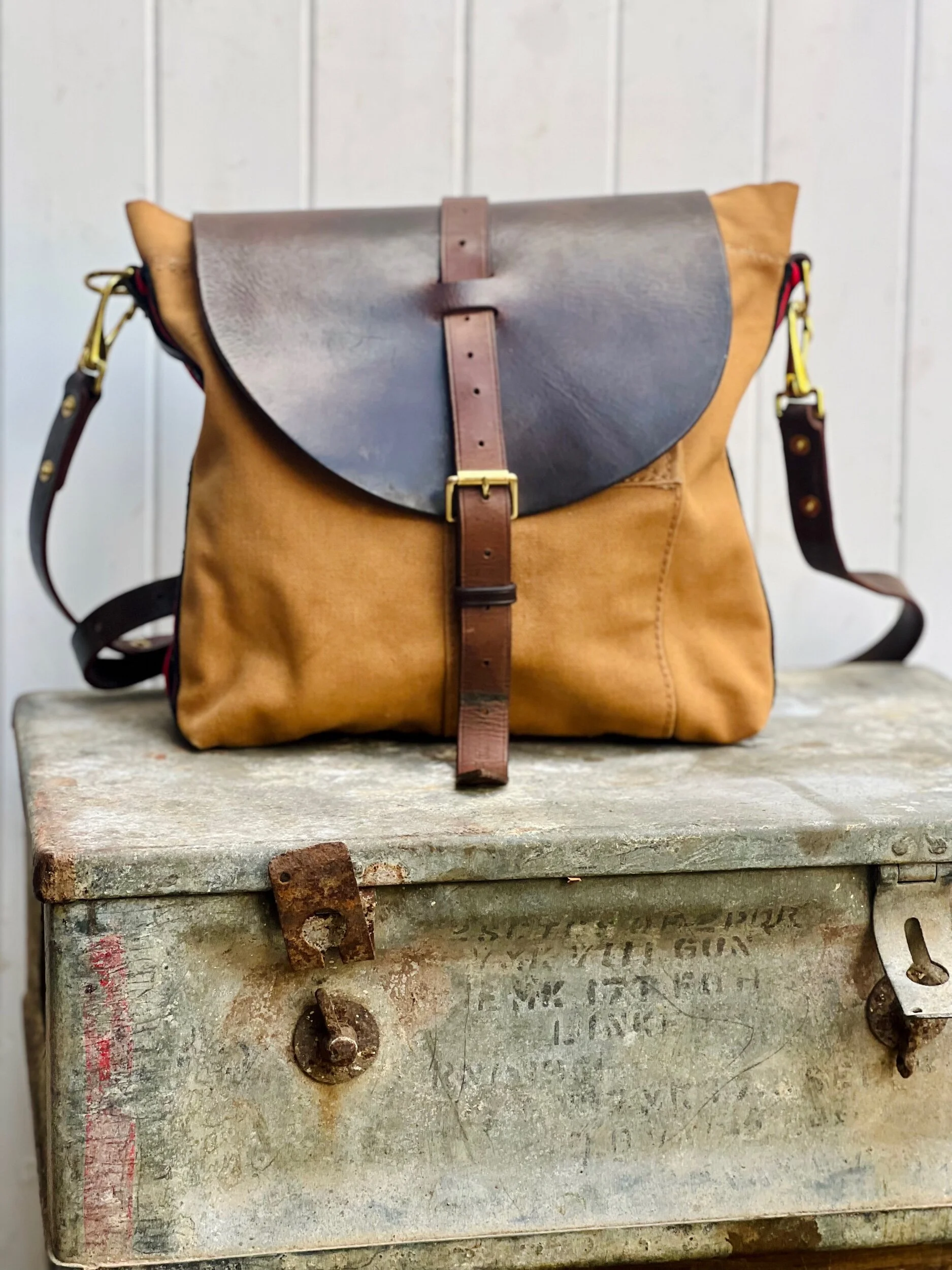 handmade repurposed canvas satchel bag rag of colts