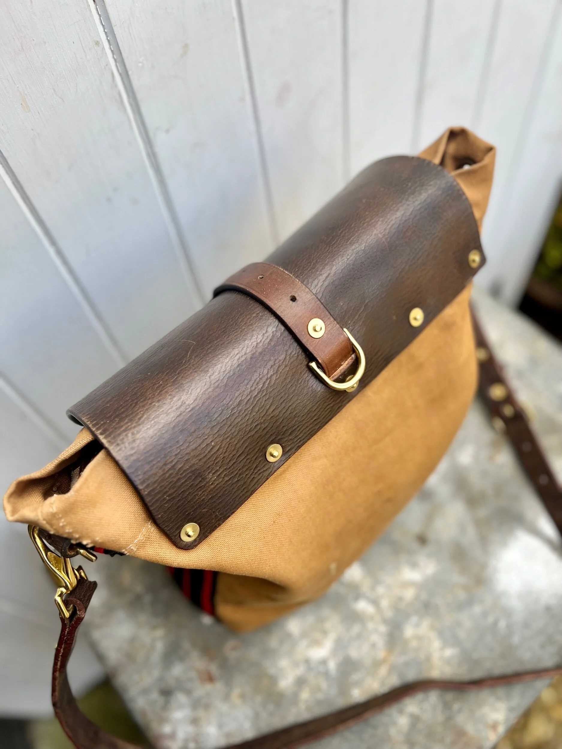 handmade repurposed canvas satchel bag rag of colts